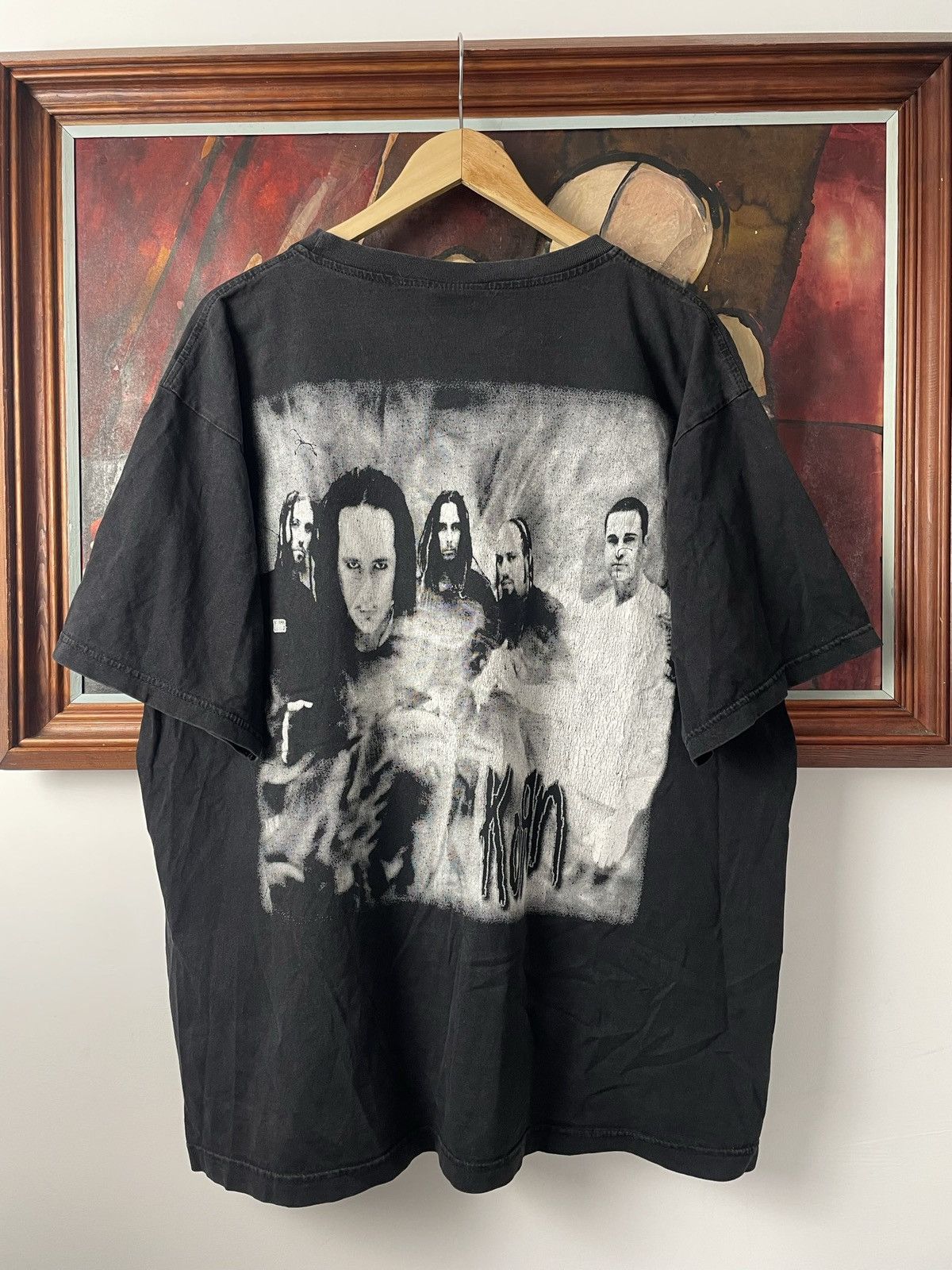 Band Tees Korn Vintage Band Rock Metal Tee Flame Print Rare Goth Hype Size US XL / EU 56 / 4 - 2 Thumbnail