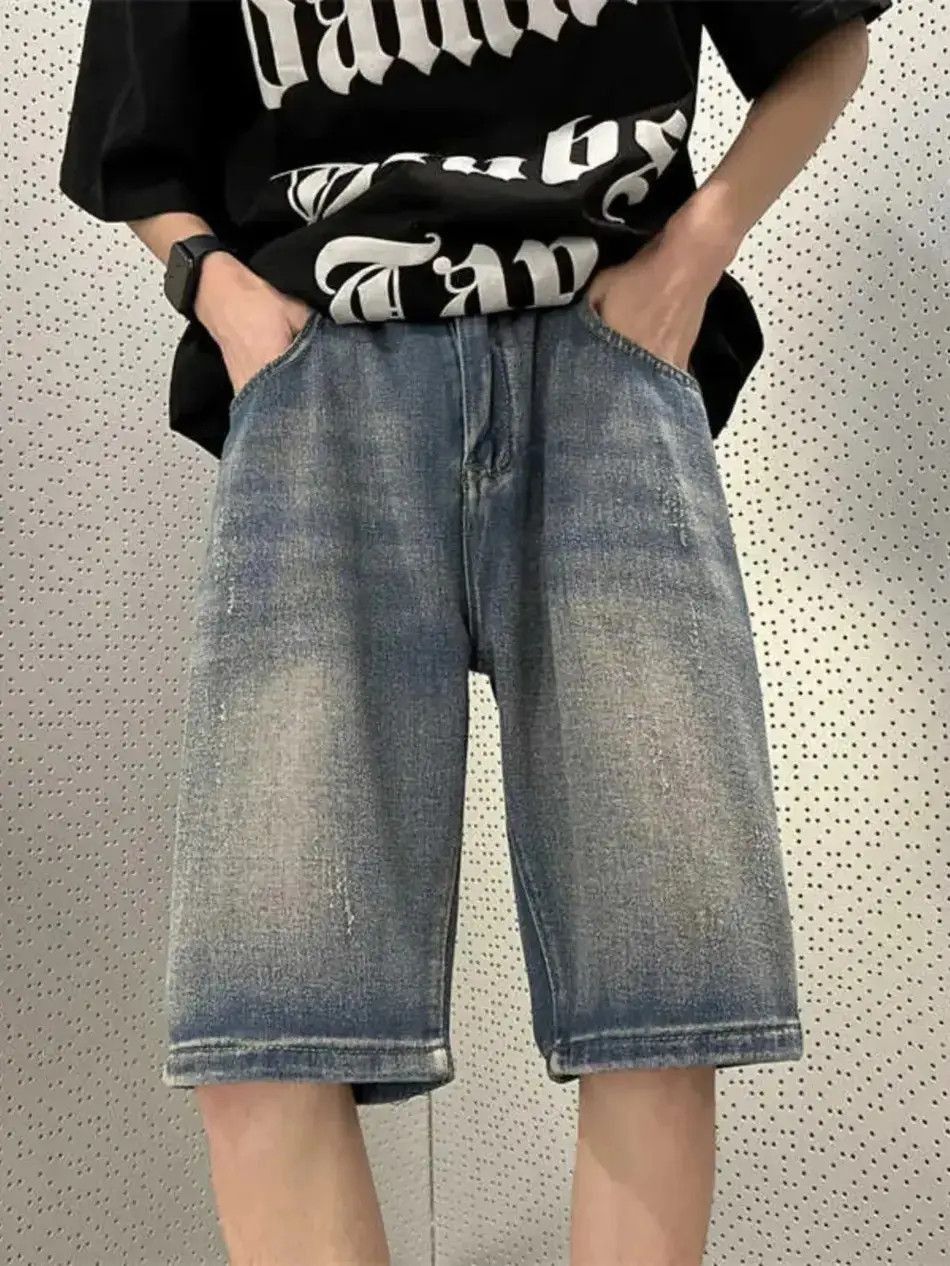 Japanese Brand Retro straight leg loose denim shorts Size US 32 / EU 48 - 4 Thumbnail