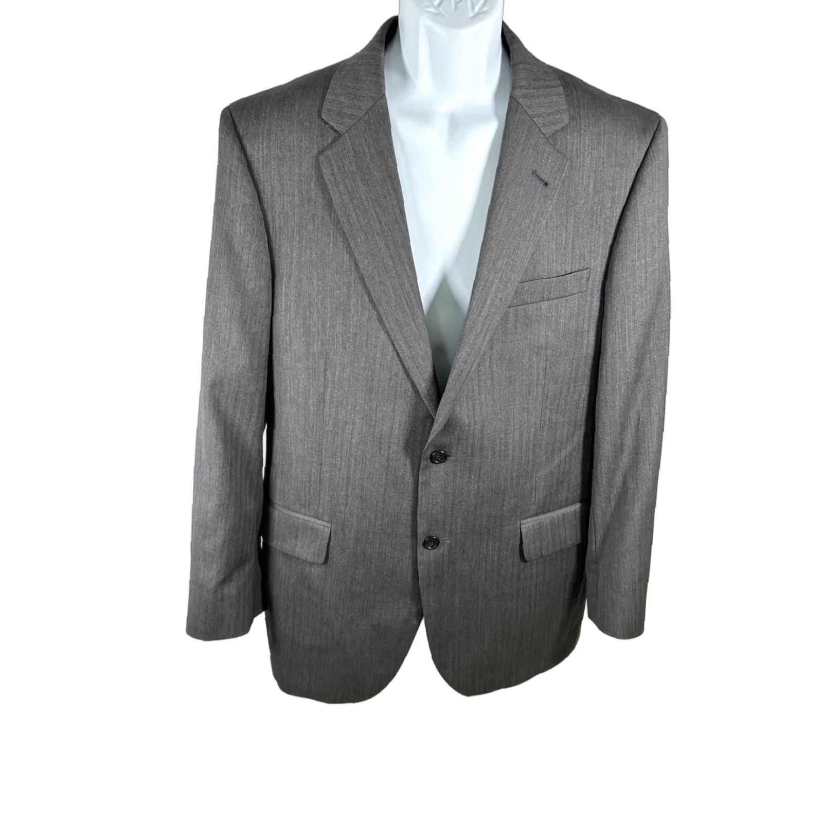 Jos. A. Bank Jos. A. Bank Signature Collection Blazer 2 Button Single-Breasted Notch Lapel Wool Gray 42R Mens Size 42R - 1 Thumbnail
