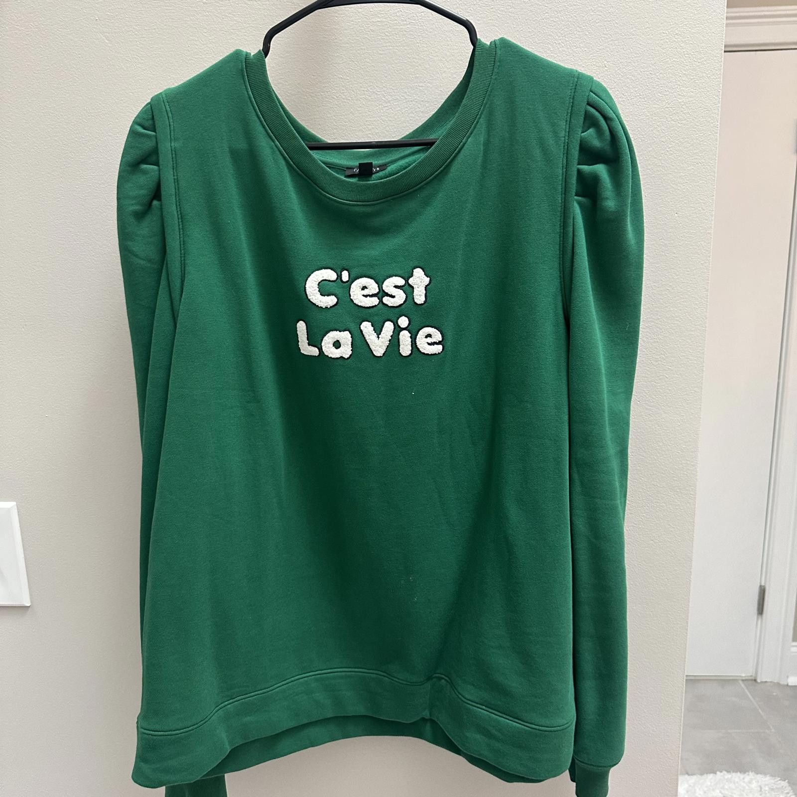 Designer Talbots C'est La Vie Green Pullover Sweatshirt - XL Size XL / US 12-14 / IT 48-50 - 1 Thumbnail