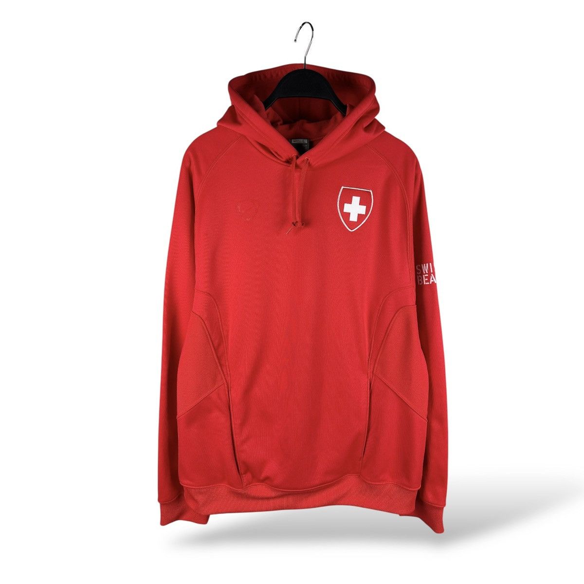 Nike Vintage Y2K Nike Tiempo Switzerland Hoodie Red Size US L / EU 52-54 / 3 - 1 Thumbnail