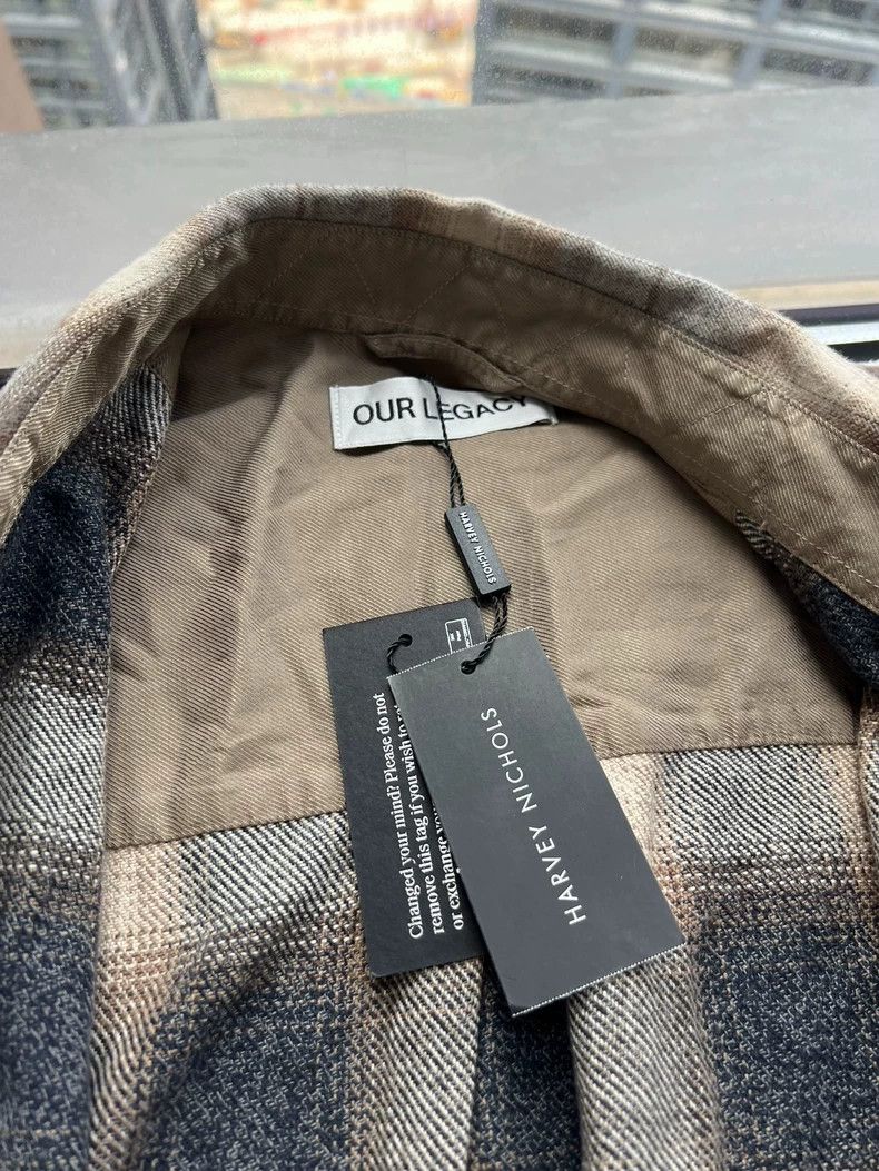 Our Legacy Our LegacyFW24 plaid curved hem single-breasted flannel lon Size US L / EU 52-54 / 3 - 3 Thumbnail