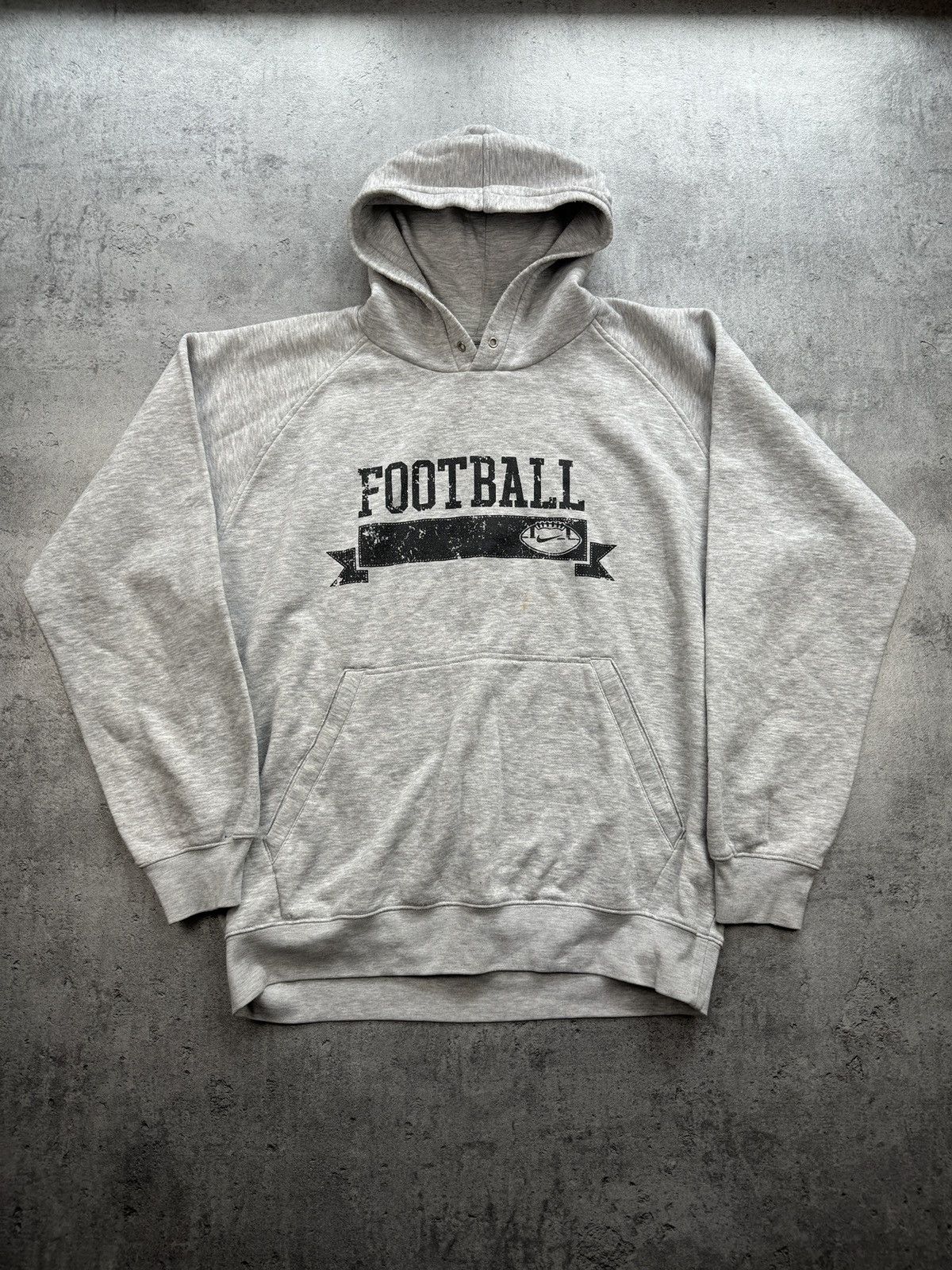 Nike × Vintage Nike Football boxy hoodie vintage rap skate grey logo swoosh Size US L / EU 52-54 / 3 - 1 Thumbnail