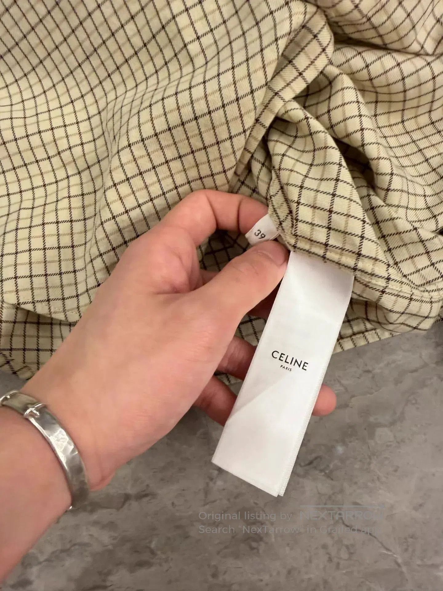 Celine Beige Checkered Long Sleeve Button. Size US M / EU 48-50 / 2 - 7 Thumbnail