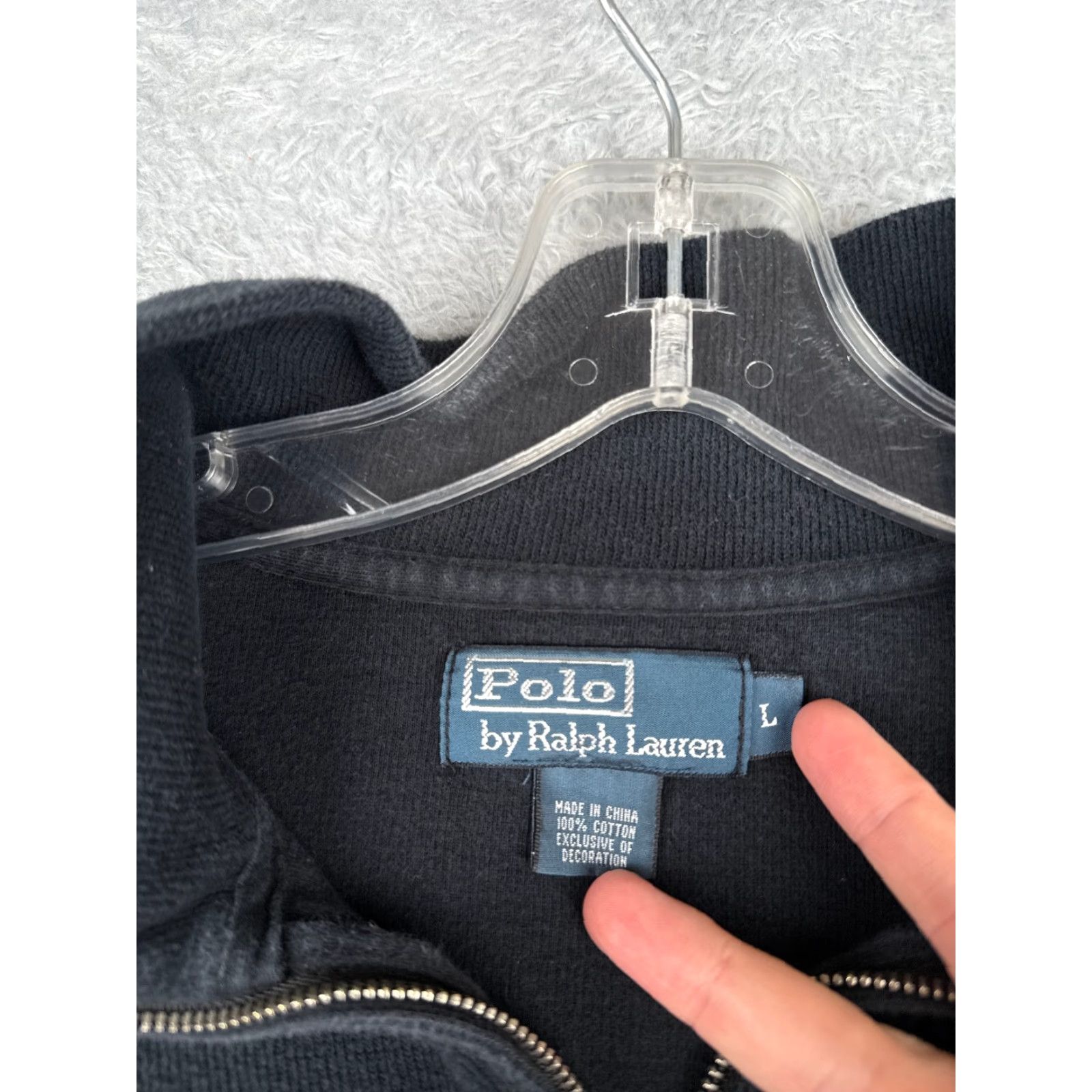 Ralph Lauren VINTAGE Polo Ralph Lauren Sweater Shirt Adult Large Black 1/4 Zip Mock Neck Pullover Mens Regular Knit Polo RL Size US L / EU 52-54 / 3 - 7 Thumbnail