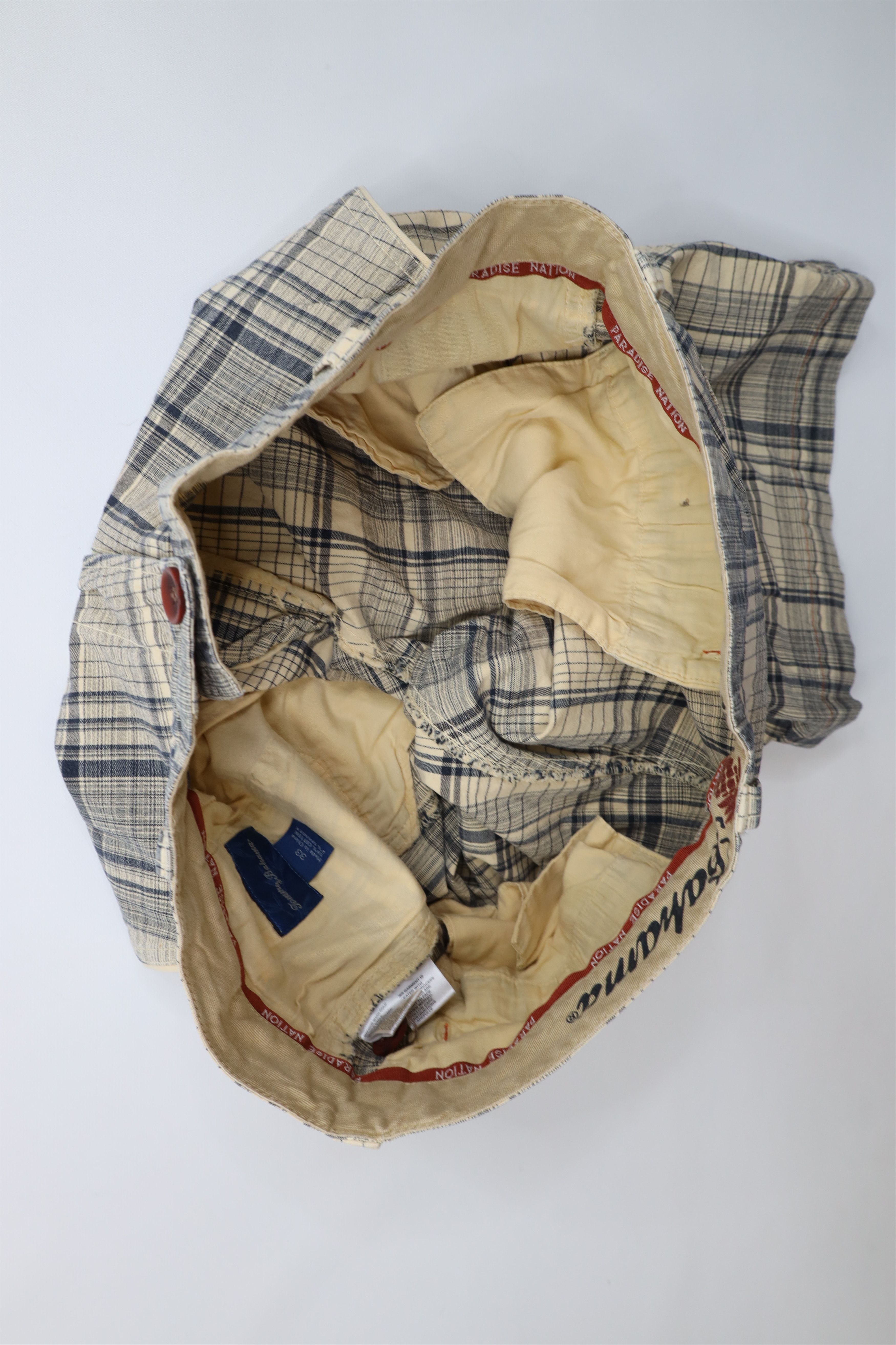 Tommy Bahama Vintage Tommy Bahama Faded Stretch Golf Chino Shorts Plaid Size US 33 - 10 Thumbnail