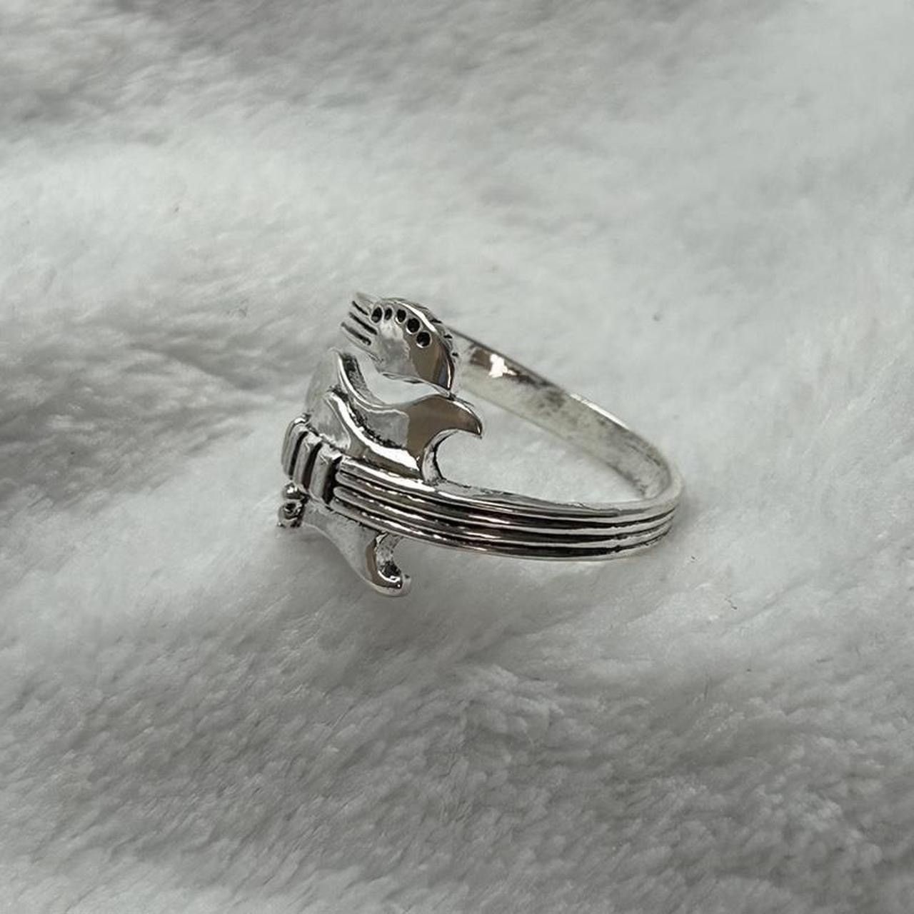 Jewelry Silver Cool Open Ring, Rock Music Guitar Ring -RGN Size ONE SIZE - 7 Thumbnail