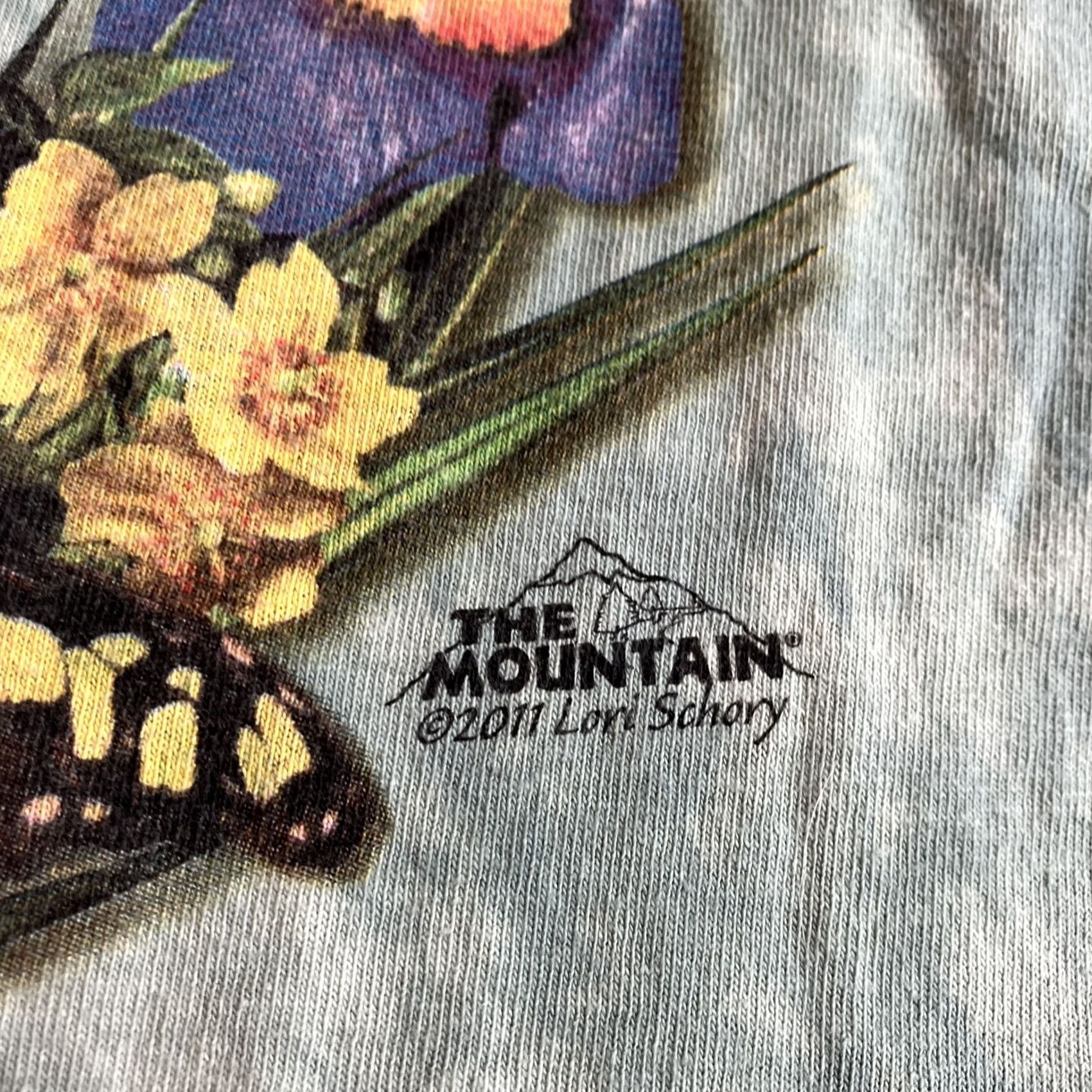The Mountain VINTAGE The Mountain T-Shirt XL Green Butterfly & Flowers Peace Symbol Tie Dye Crew Neck Short Sleeve Men - 2011 Size US XL / EU 56 / 4 - 3 Thumbnail