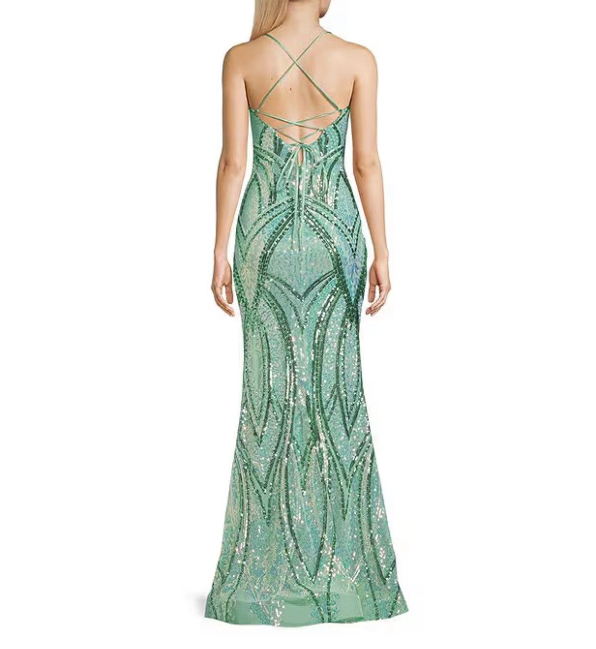 Dillard's Green sequin prom or pageant dress Size XL / US 12-14 / IT 48-50 - 2 Thumbnail