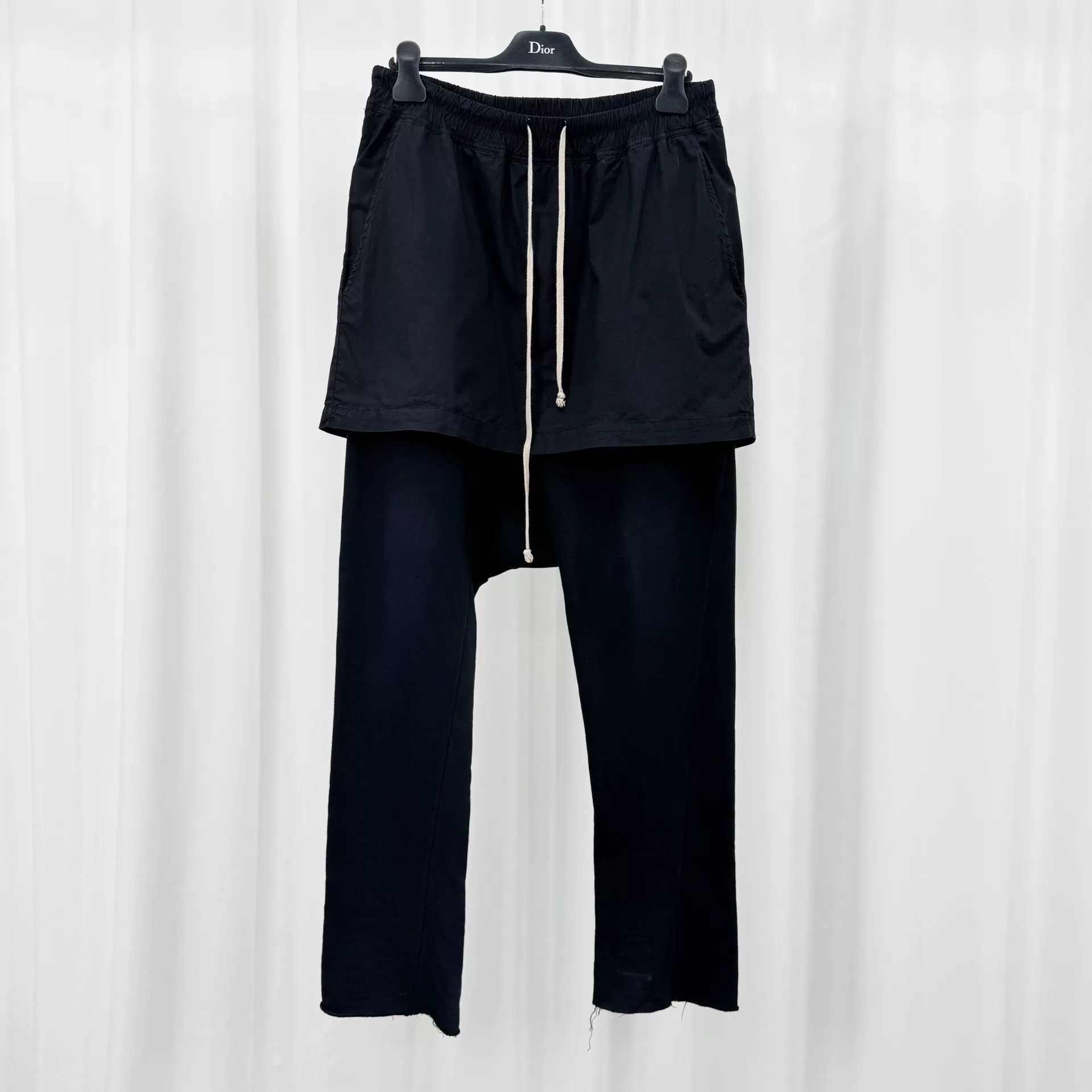 Rick Owens Darkshdw Black Layered Sweatpants