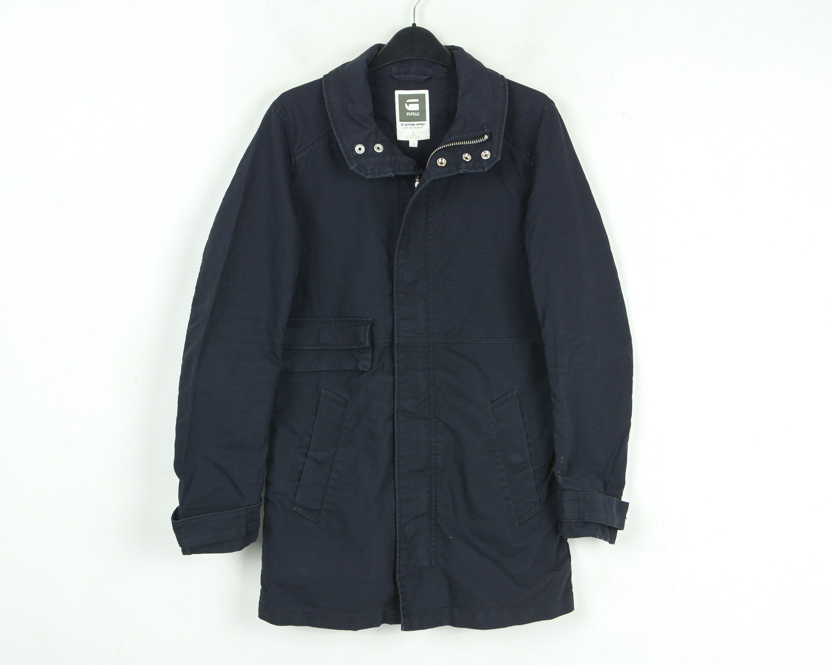 G-Star Men S Denim Officer Trench Jacket Coat Navy Cotton Zip Up Size US S / EU 44-46 / 1 - 1 Thumbnail