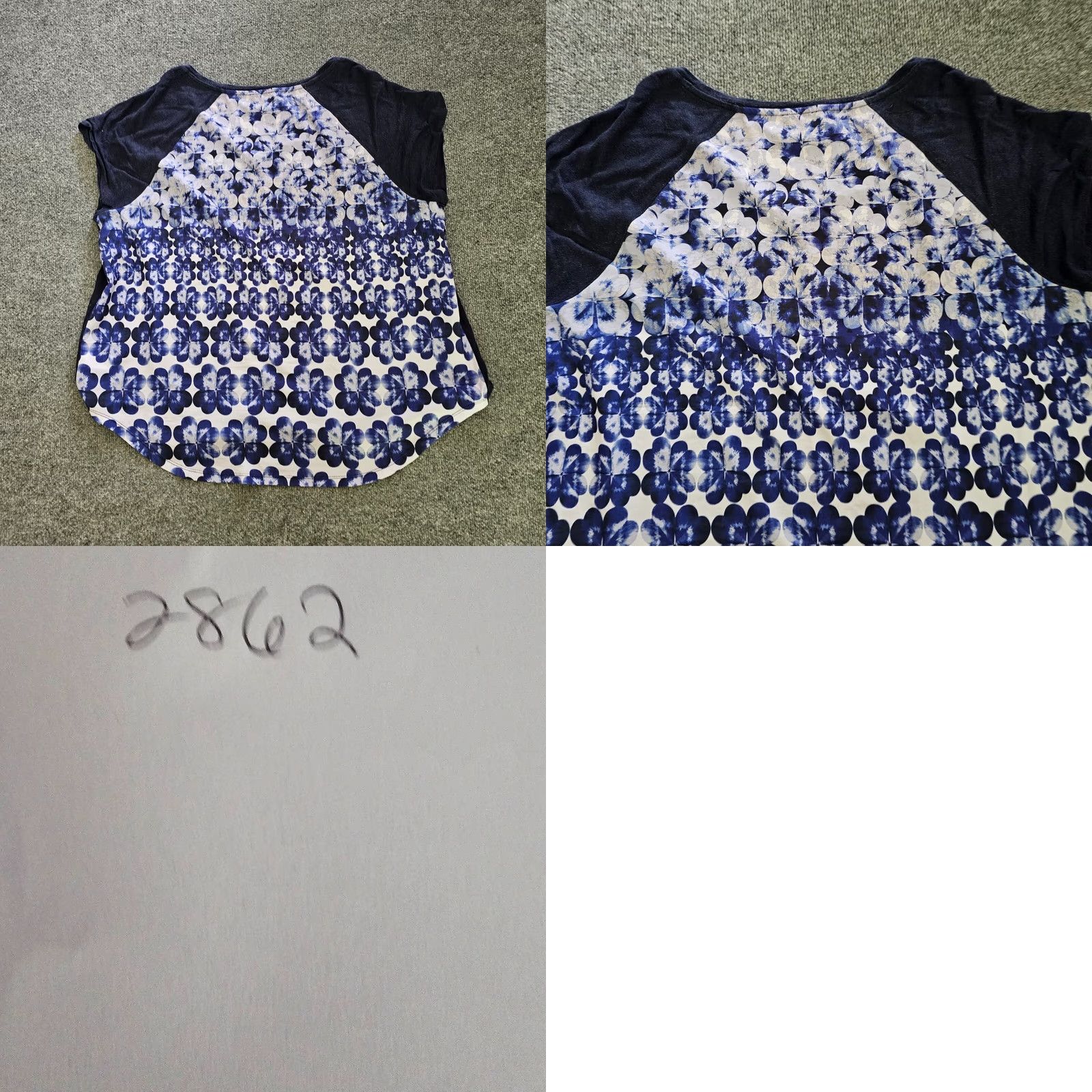Talbots Talbots Top Women's 2X Blue Linen Tie Dye Short Sleeve Round Neck Casual Blouse Size XXL / US 16-18 / IT 52-54 - 8 Thumbnail