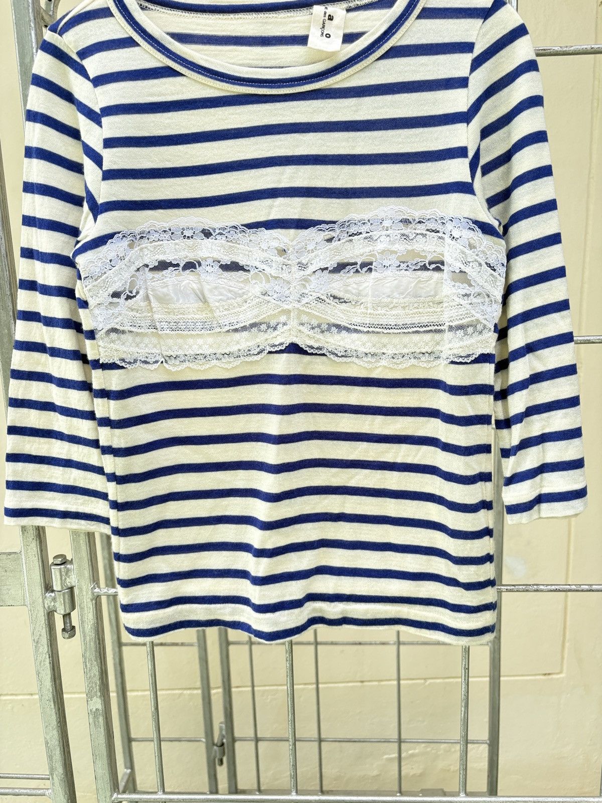 Comme des Garcons t a o Comme des Garcons cut lace bra stripe tee Size M / US 6-8 / IT 42-44 - 5 Thumbnail