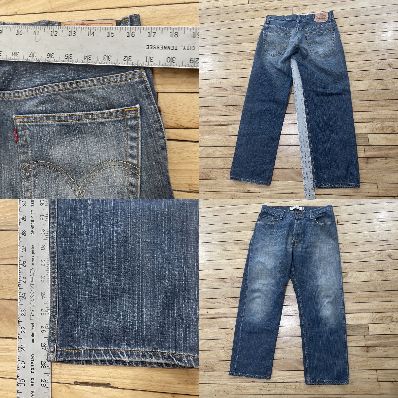 Levi's VINTAGE Levi's 559 Jeans Men 32x28 Relaxed Straight Blue Paint Grunge Y2k Denim 5-Pocket Classic Denim Blue Mens Size US 32 / EU 48 - 8 Thumbnail