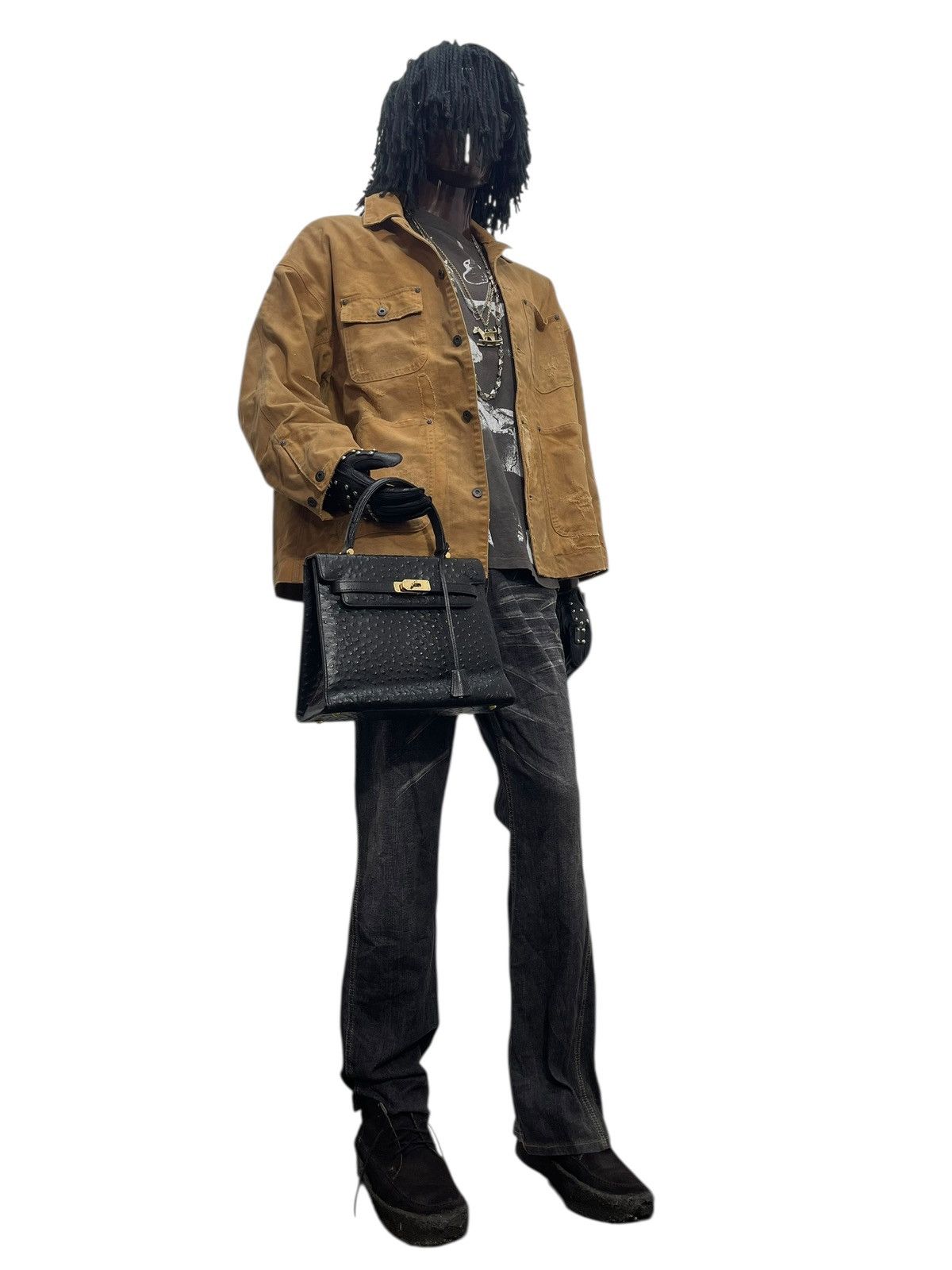 If Six Was Nine Kelly Bag Vtg Des Rossa Ostritch Leather Hermes margiela Size ONE SIZE - 5 Thumbnail