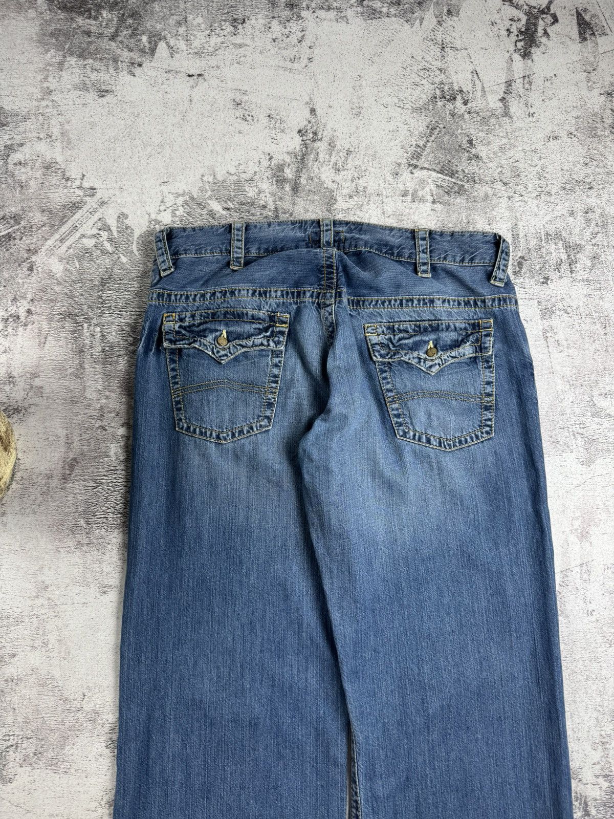 Emporio Armani Armani Vintage 007 Indigo 36 Size Blue Hip Hop Wide Baggy Jeans Pants Trousers Size US 36 / EU 52 - 6 Thumbnail