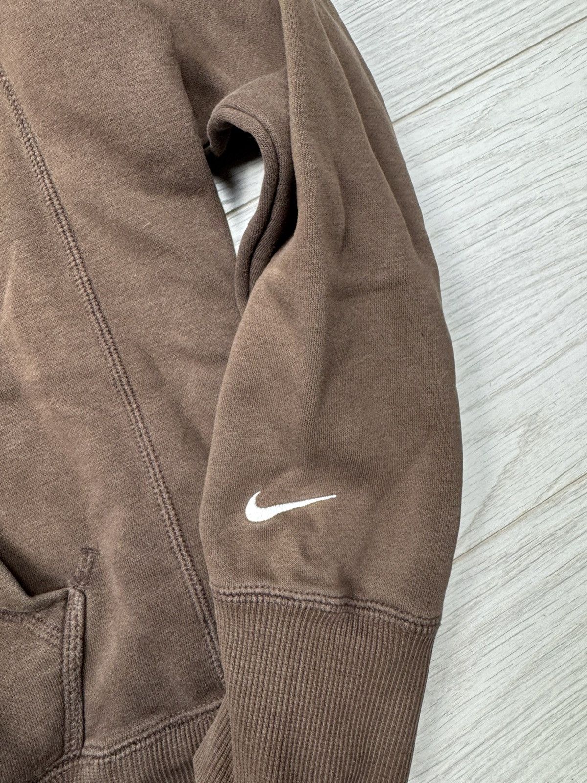 Nike × Vintage Nike Vintage Y2K Brown Hoodie Big Swoosh Logo Rare Grail Size US L / EU 52-54 / 3 - 5 Thumbnail