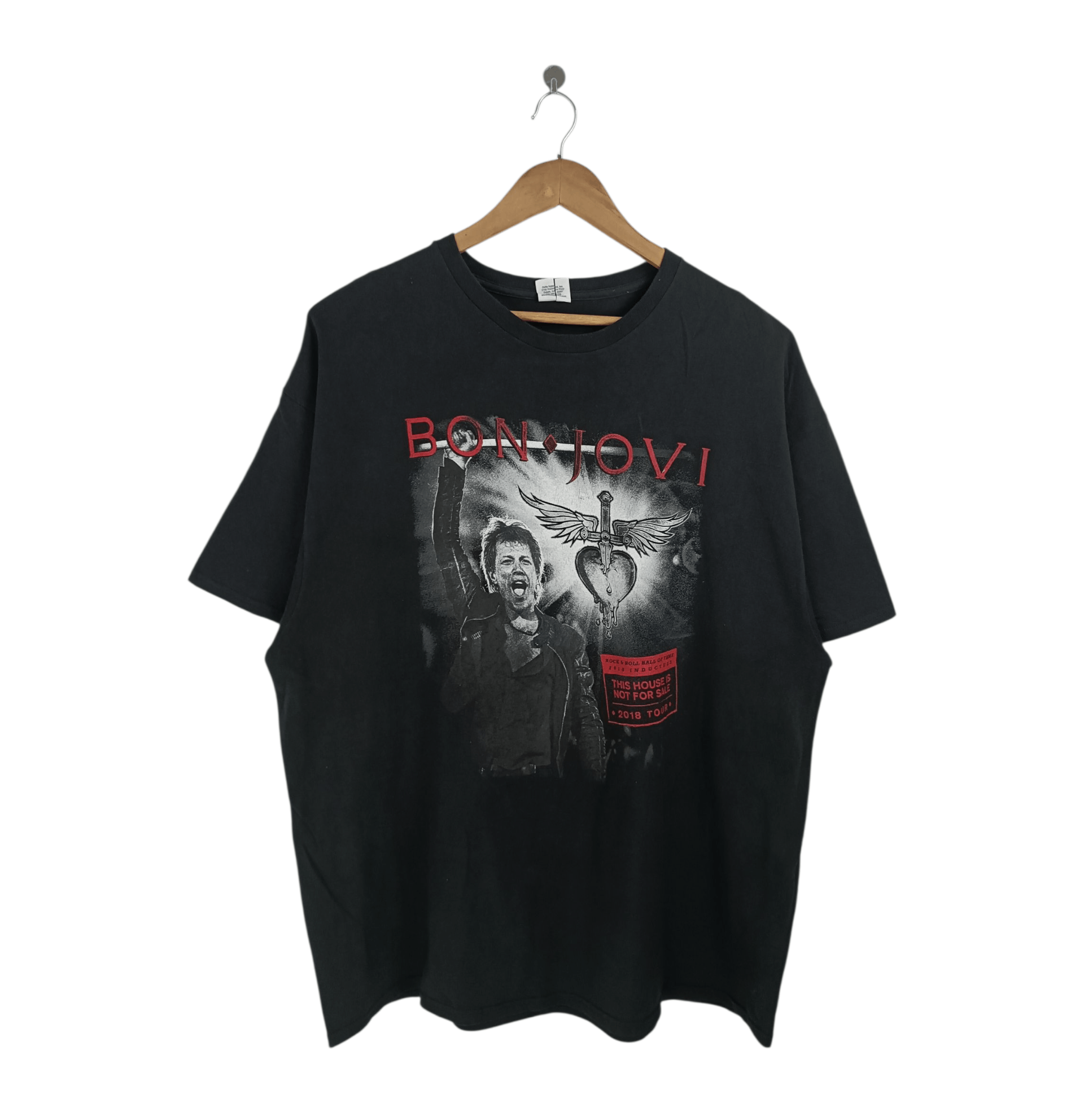 Band Tees VINTAGE 2018 BON JOVI TOUR HALL OF FAME kiss acdc gnr Size US XXL / EU 58 / 5 - 1 Thumbnail