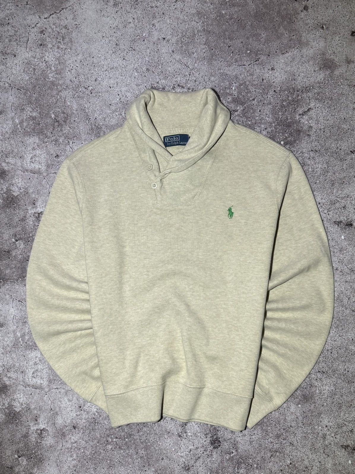 Polo Ralph Lauren × Vintage Polo Ralph Lauren Vintage High Neck Rare Beige Sweatshirt Size US L / EU 52-54 / 3 - 1 Thumbnail