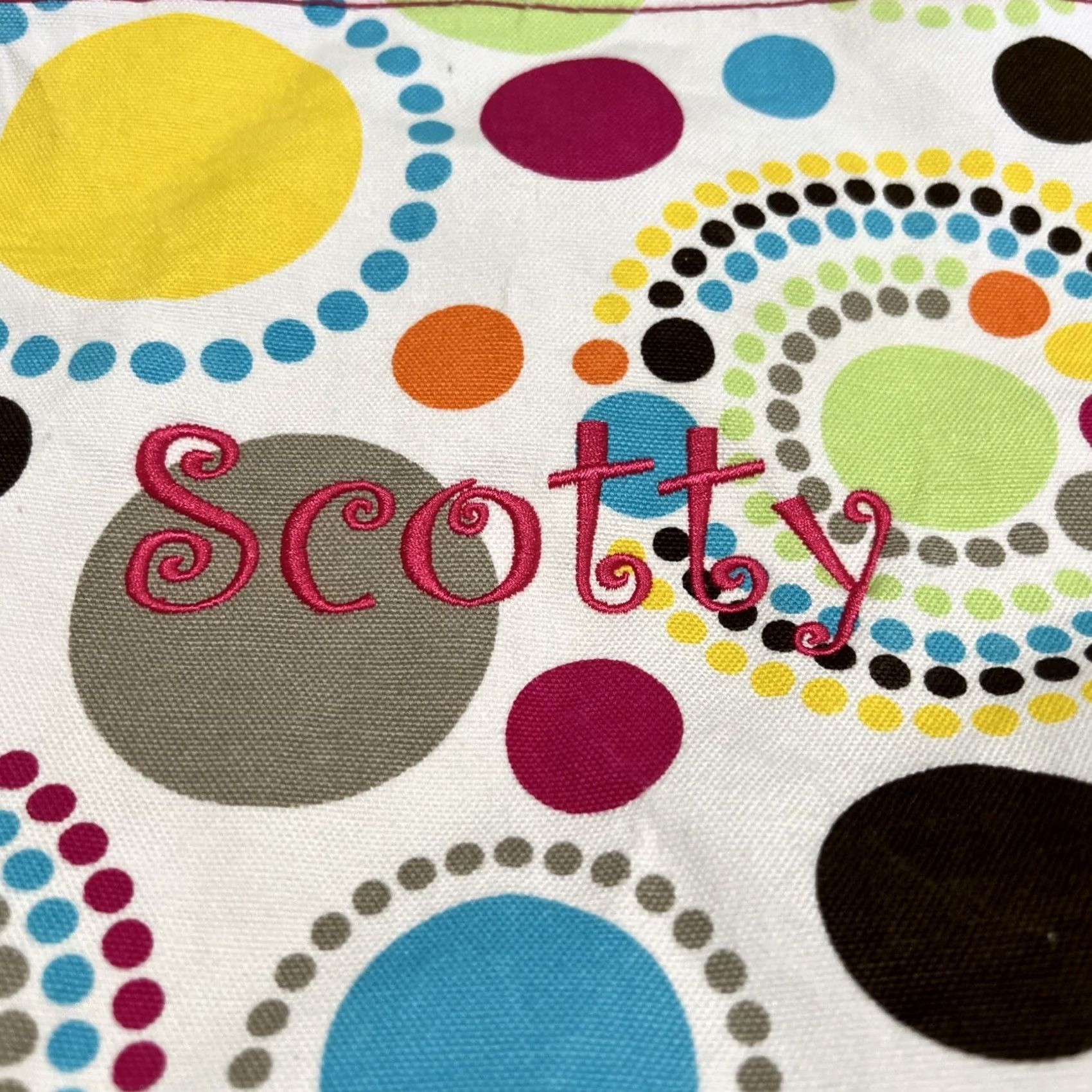 Gloverall Thirty-One Canvas Tote Bag polka dot All Over Large Embroidered “Scotty” 14”x12” Size ONE SIZE - 3 Thumbnail