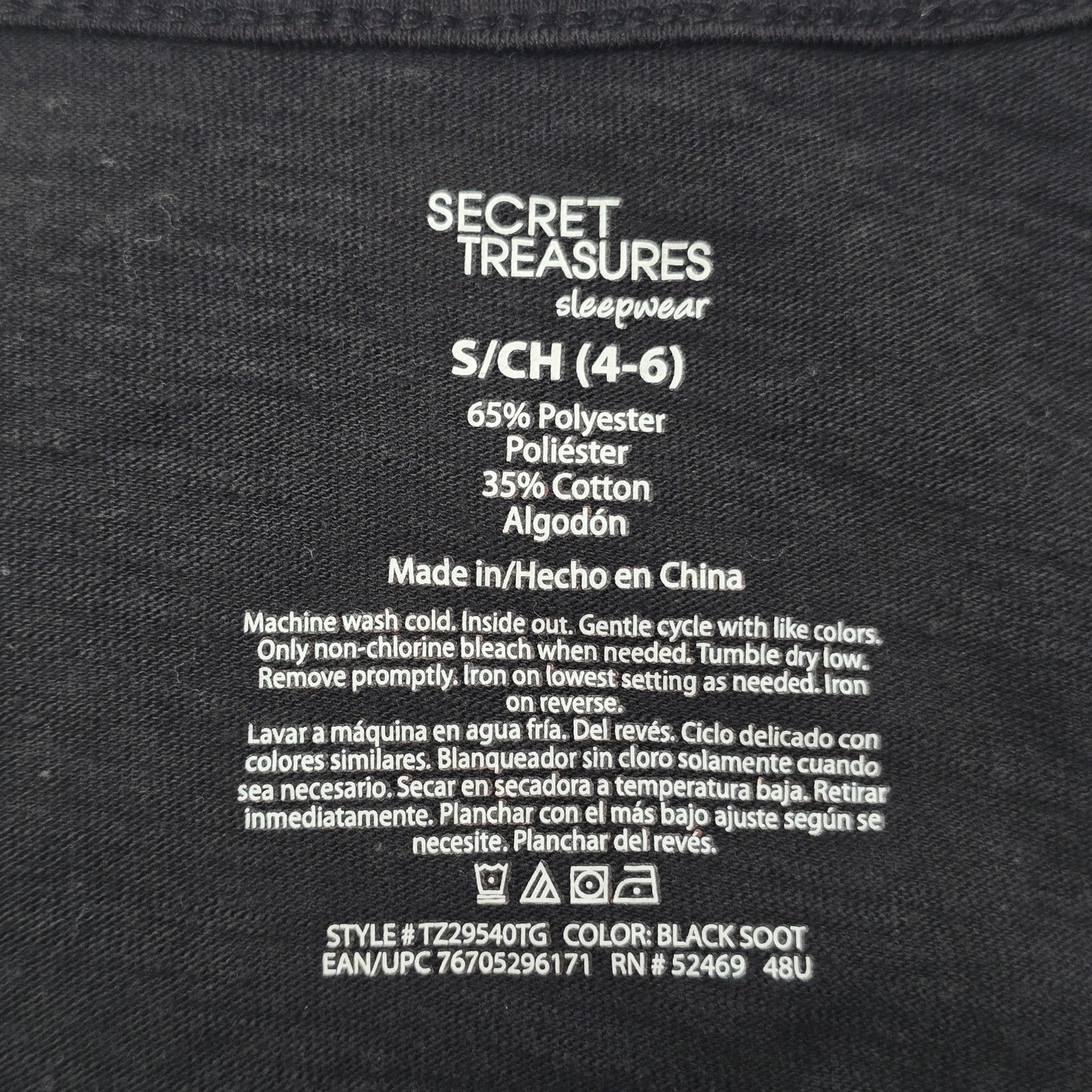 Other Secret Treasures Black Racerback Sleepwear Tank Top Small Size S / US 4 / IT 40 - 6 Thumbnail