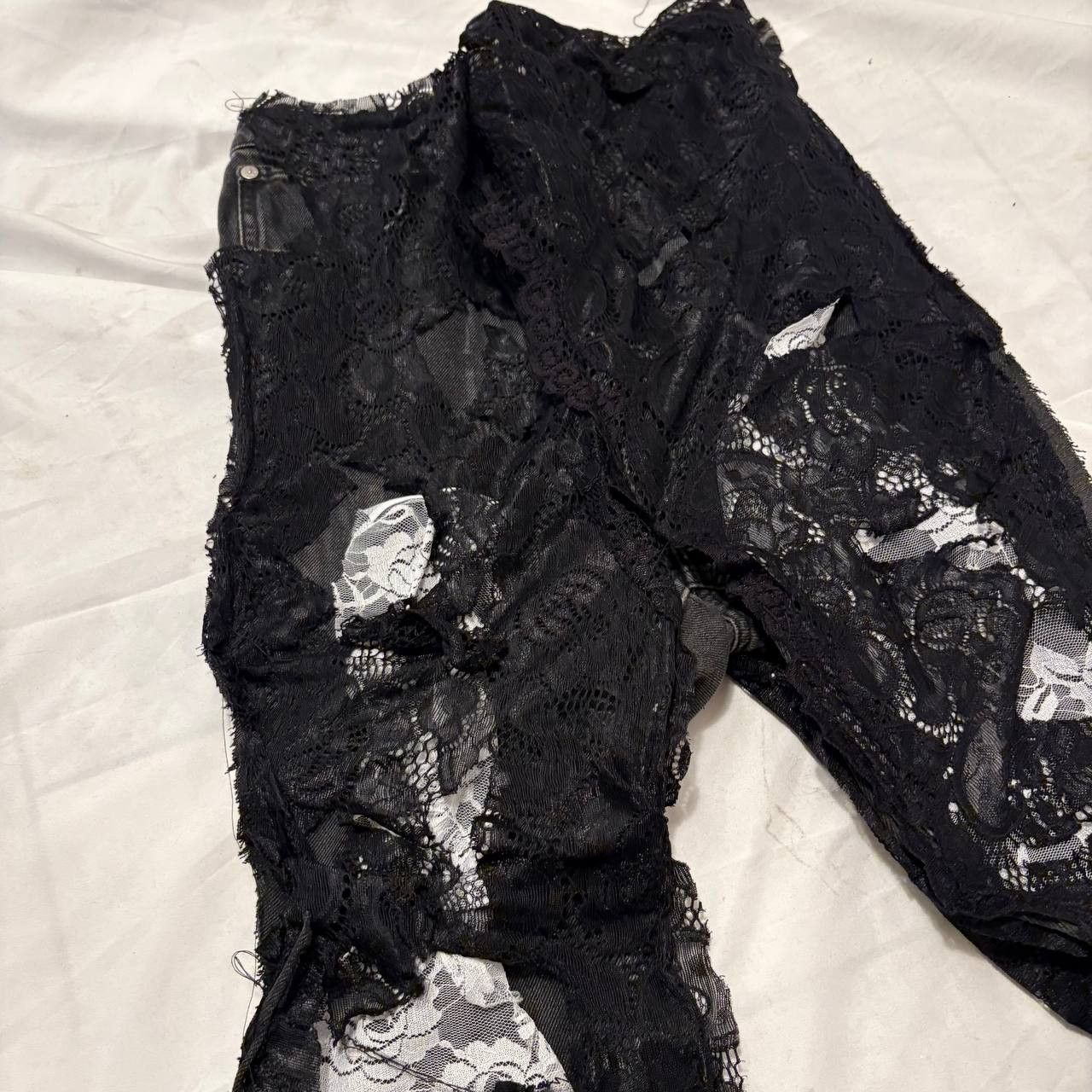Japanese Brand Custom Black Baggy Distressed Jeans Painted Wide Leg Size US 36 / EU 52 - 5 Thumbnail
