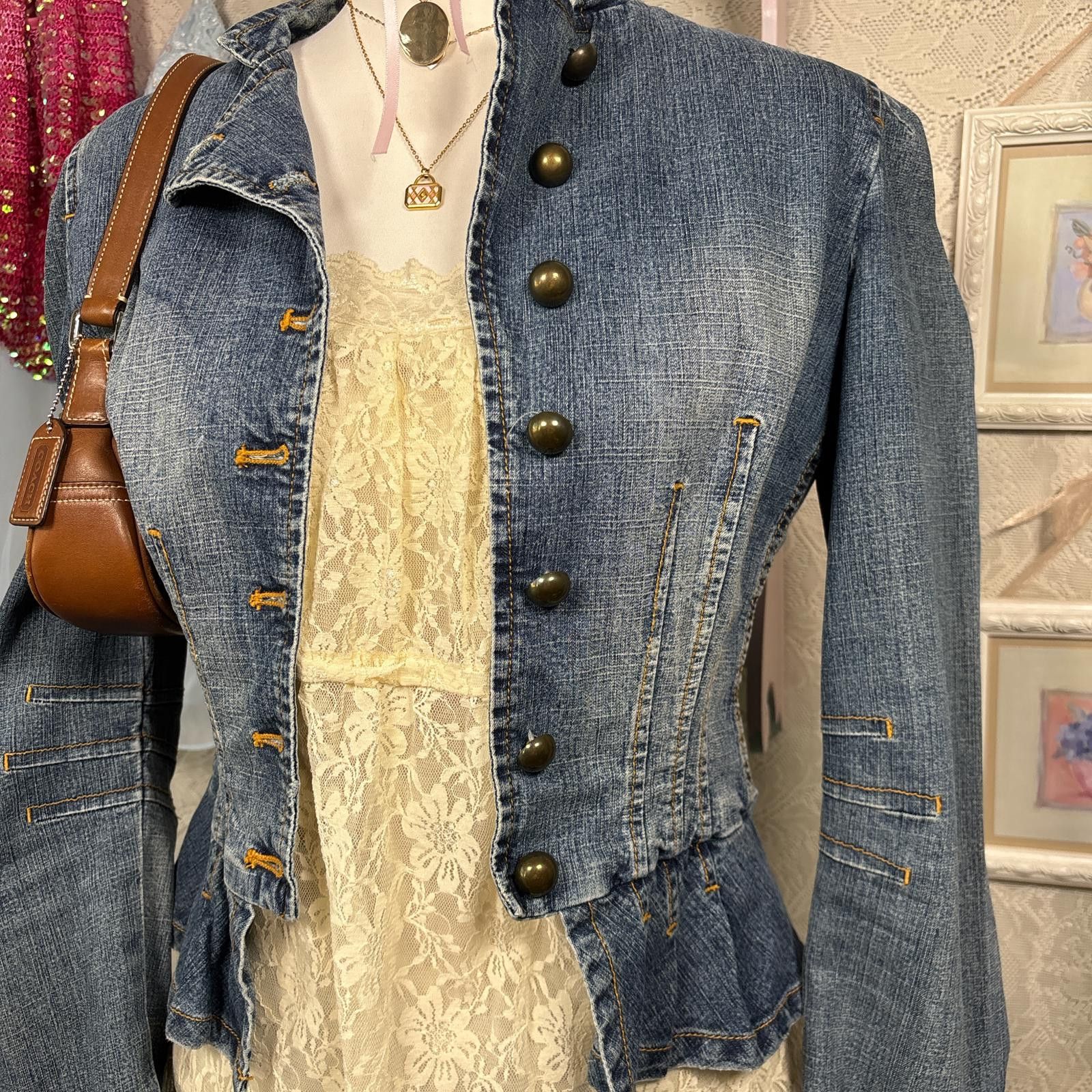 Other y2k 2000s distress ruffle denim jacket Size M / US 6-8 / IT 42-44 - 5 Thumbnail