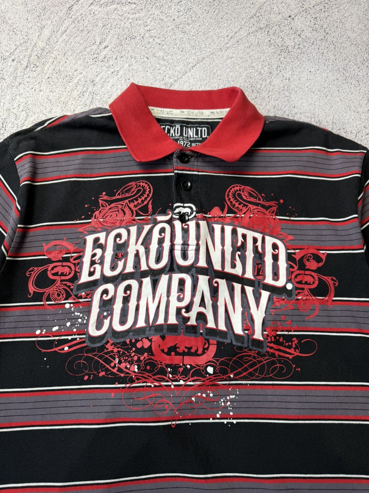 Ecko Unltd. VINTAGE Ecko Unltd Y2K Red Big logo Polo T-Shirt USA Size US L / EU 52-54 / 3 - 12 Thumbnail