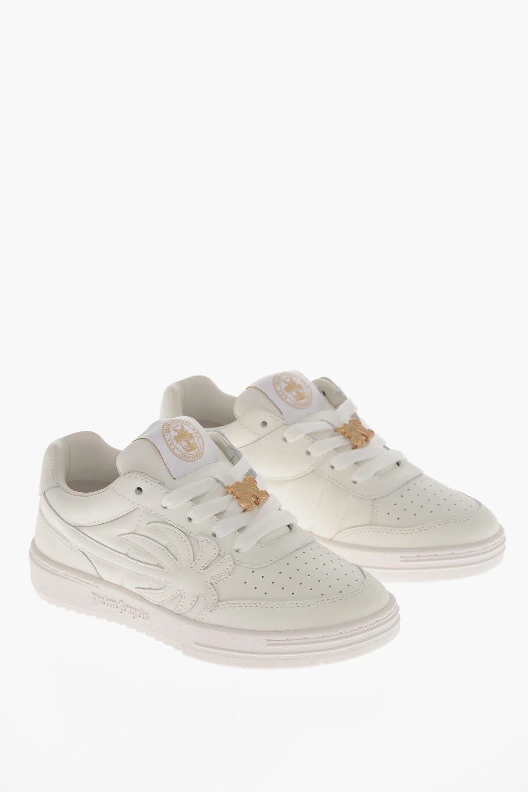 Palm Angels og1mm0326 Leather Low-Top Sneakers in White Size US 5 / IT 35 - 3 Thumbnail