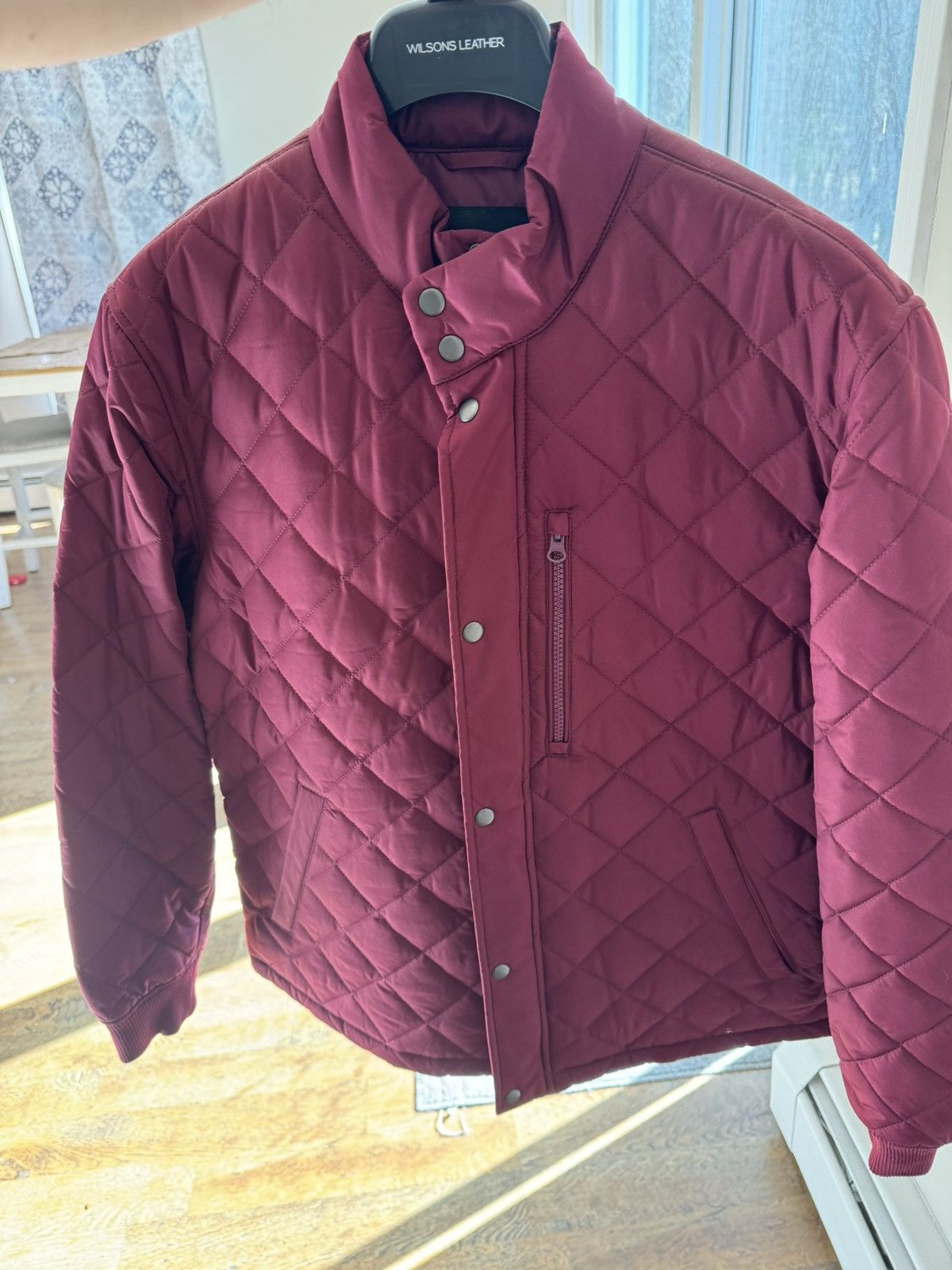 image of Banana Republic Water Resistant Quilted Puffer Jacket in Burgundy Red, Men's (Size Large)