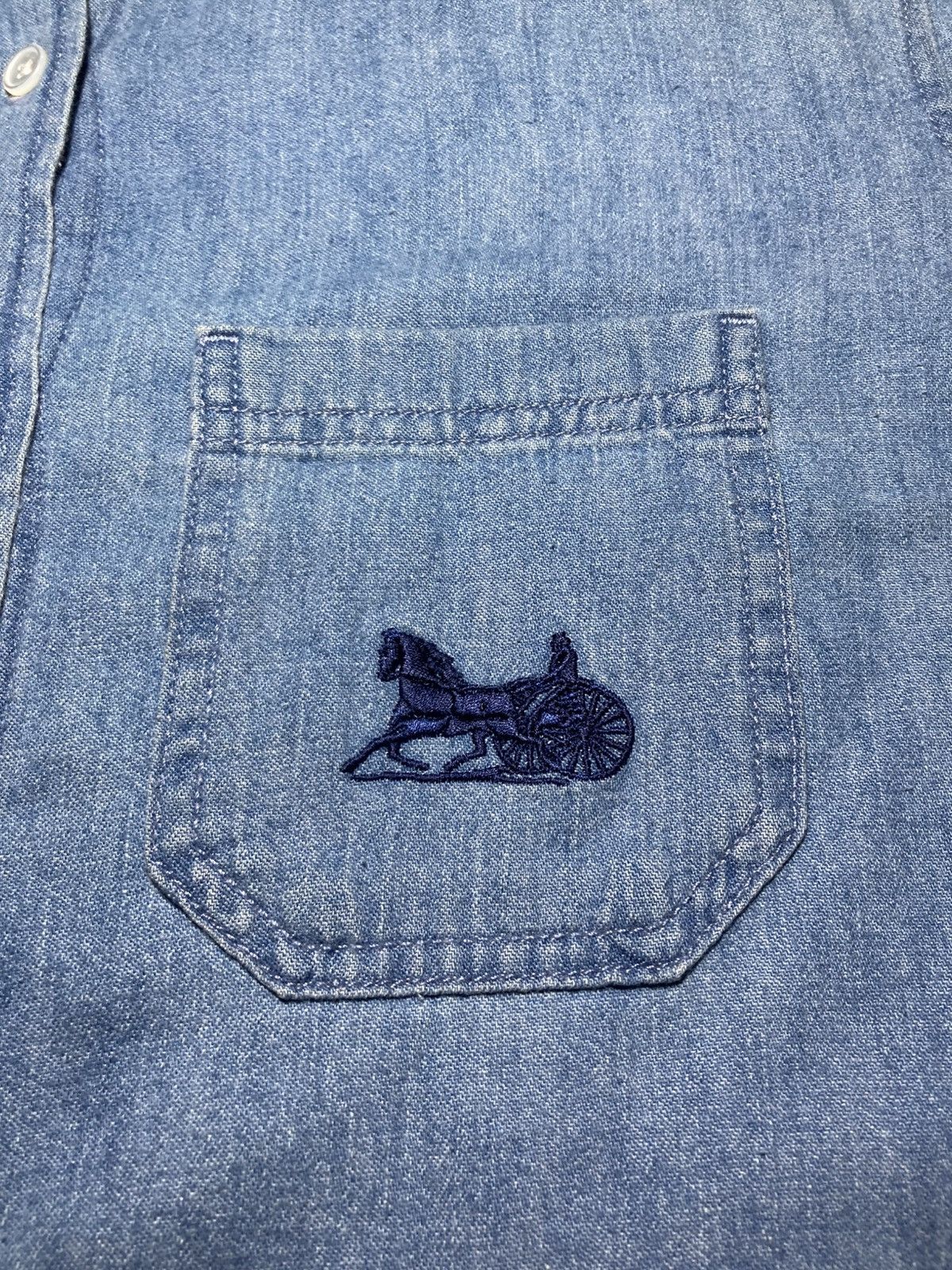 Celine SS21 Celine Horse Carriage Denim Western Logo 2021 Hedi Size US S / EU 44-46 / 1 - 5 Thumbnail