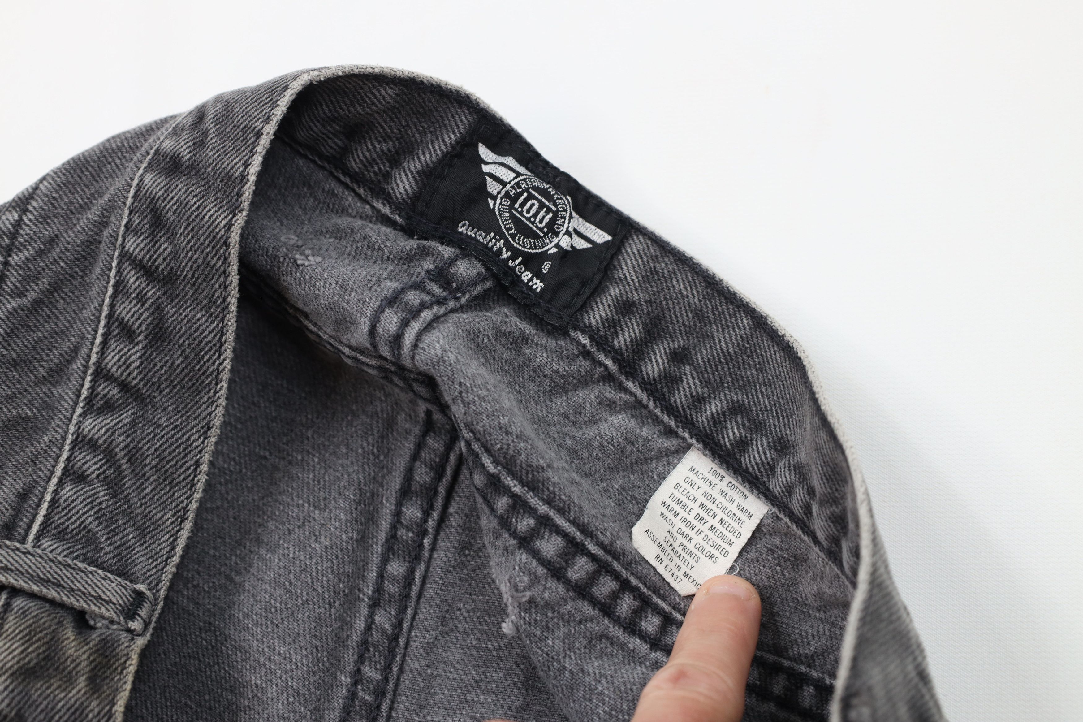 Vintage Vintage 90s IOU Relaxed Fit Tapered Leg Denim Jeans Black Size US 38 / EU 54 - 11 Thumbnail