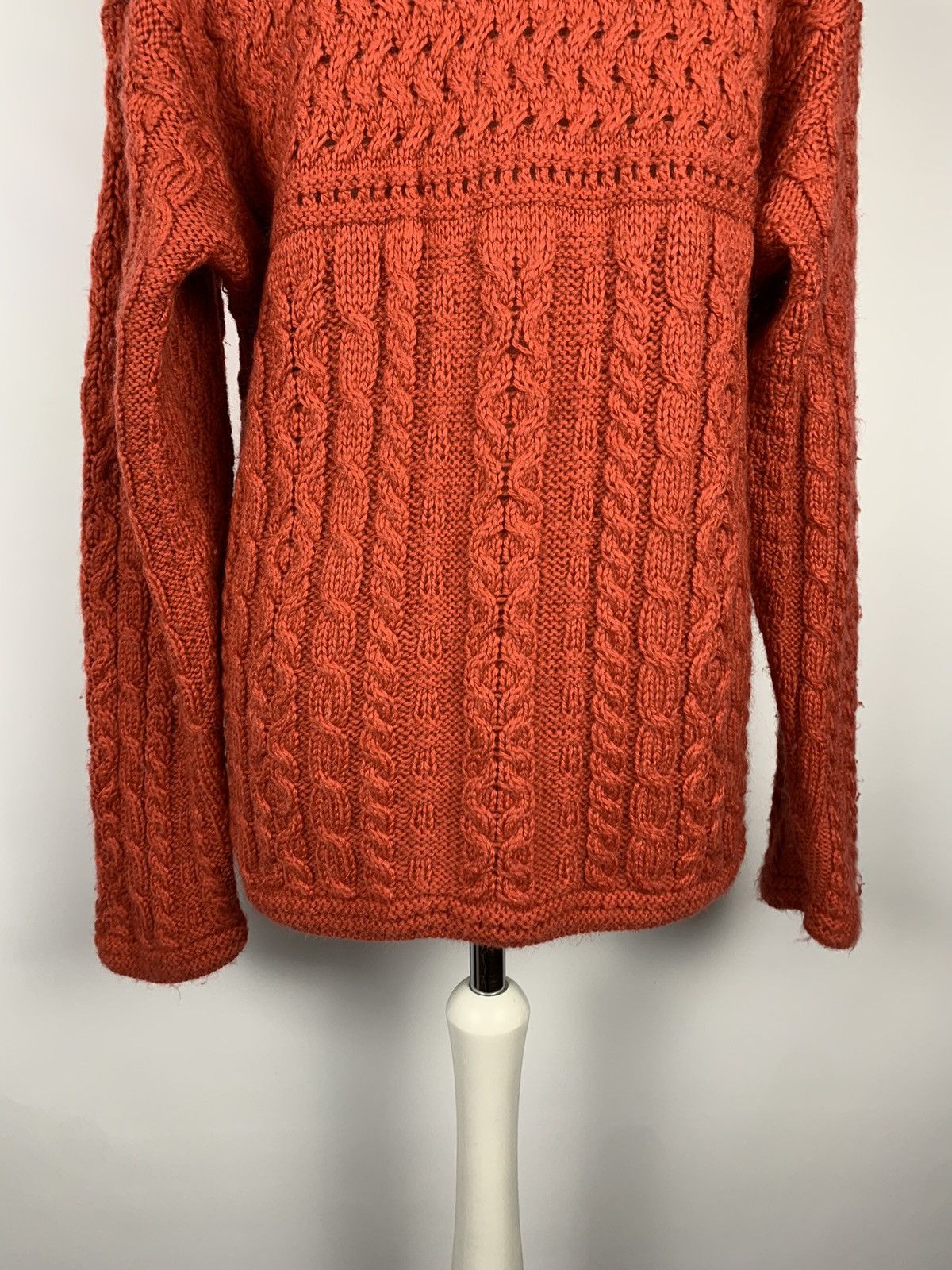 Carraig Donn Irish Carraig Donn Cable Knit Merino Wool Sweater Fisherma Size L / US 10 / IT 46 - 7 Thumbnail