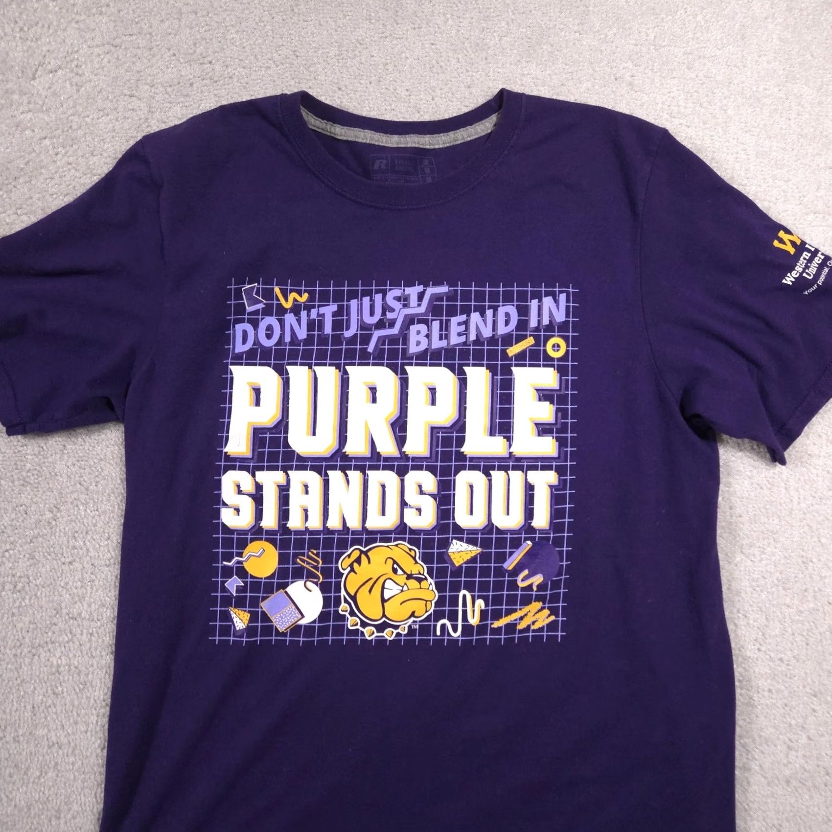 Russell Athletic Western Illinois University Shirt Mens Medium Purple Russell Bulldogs Graphic T-Shirt Size US M / EU 48-50 / 2 - 3 Thumbnail