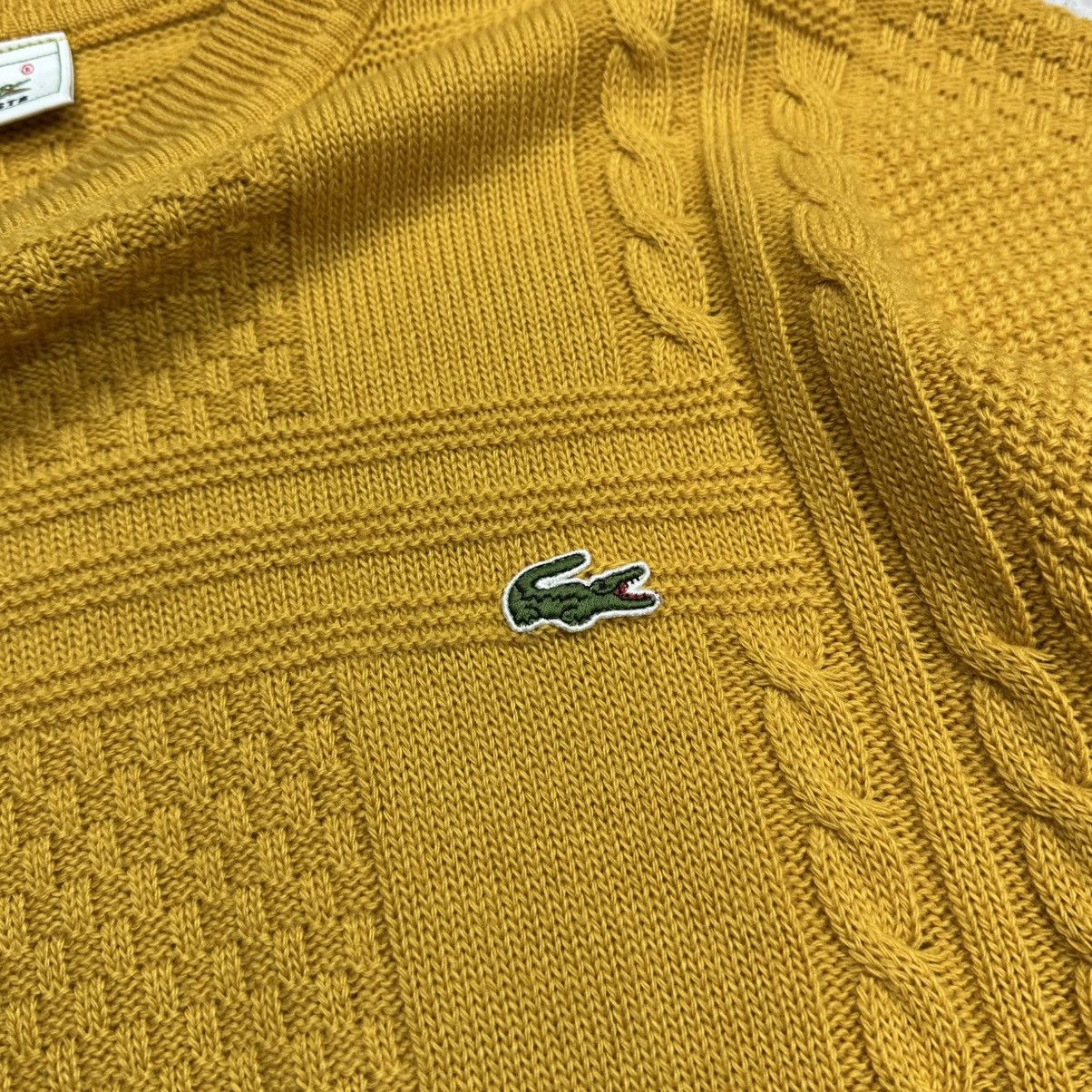 Lacoste × Vintage Vintage Lacoste Sweater Yellow Knitted Logo Size XL Size US XL / EU 56 / 4 - 4 Thumbnail
