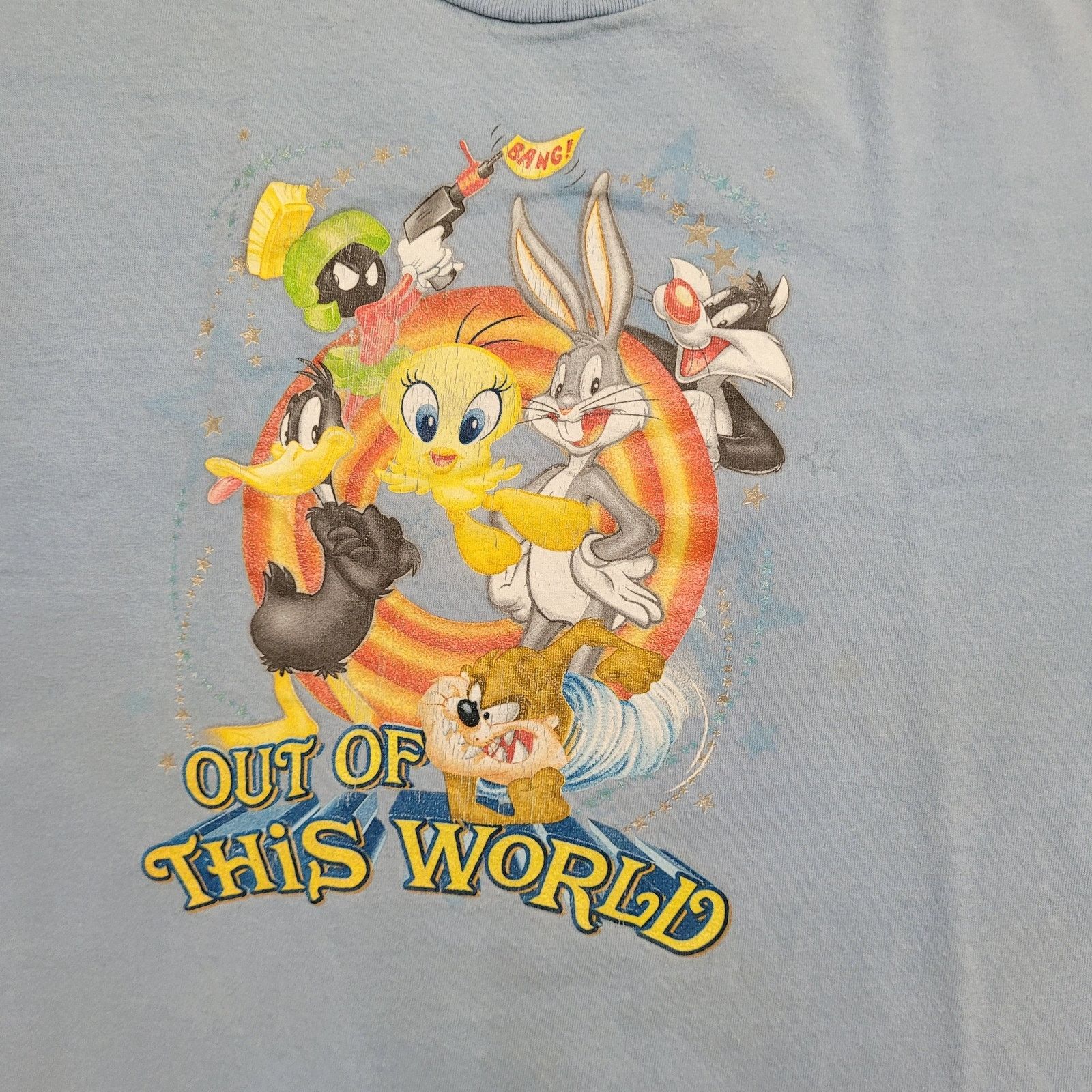 Warner Bros VTG Y2K Looney-Tunes Cartoon Shirt Womens XL Light Blue Size XL / US 12-14 / IT 48-50 - 3 Thumbnail