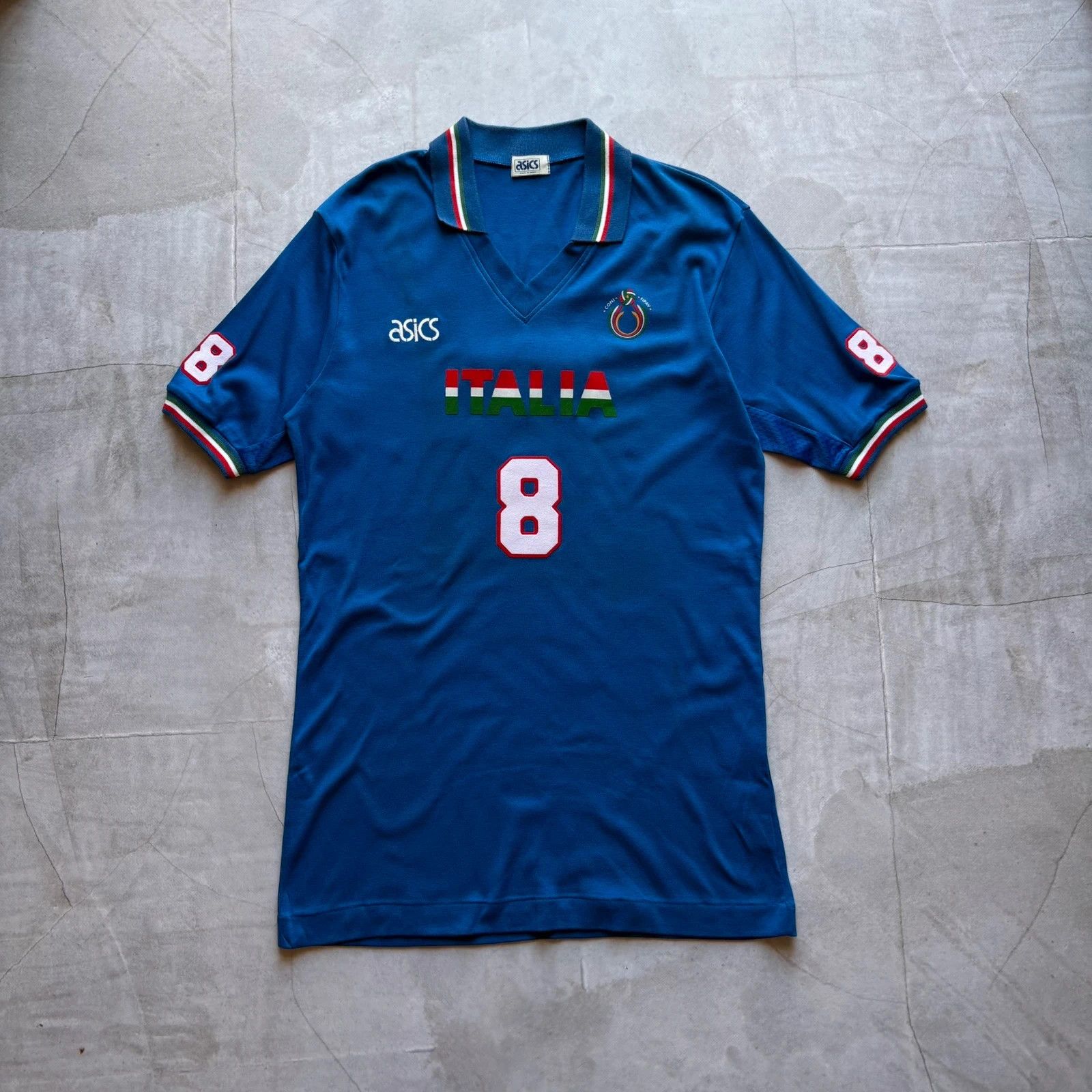 Asics 1996 Asics #8 Bracci Italy Volleyball Jersey Coni Fipav Size US L / EU 52-54 / 3 - 3 Thumbnail