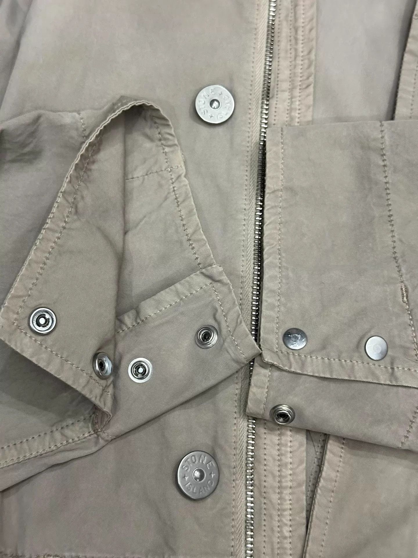 Stone Island Beige Long Hooded Parka with Pockets Size US L / EU 52-54 / 3 - 7 Thumbnail