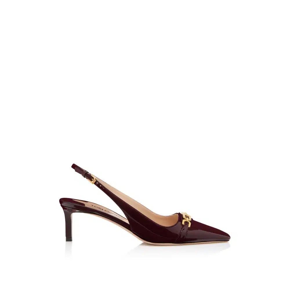 Tom Ford o1loc1c0925 W3522 Patent Leather Slingback Pumps in Burgundy Size US 9 / IT 39 - 1 Thumbnail