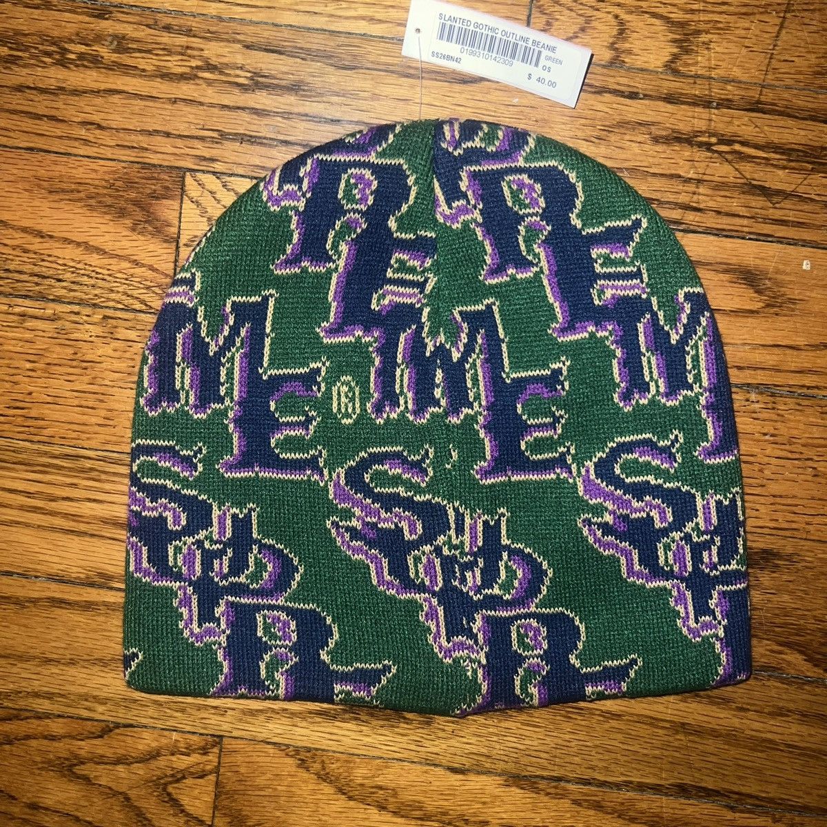 Supreme Supreme Slanted Gothic Outline Beanie Green Size: One Size Size ONE SIZE - 3 Thumbnail