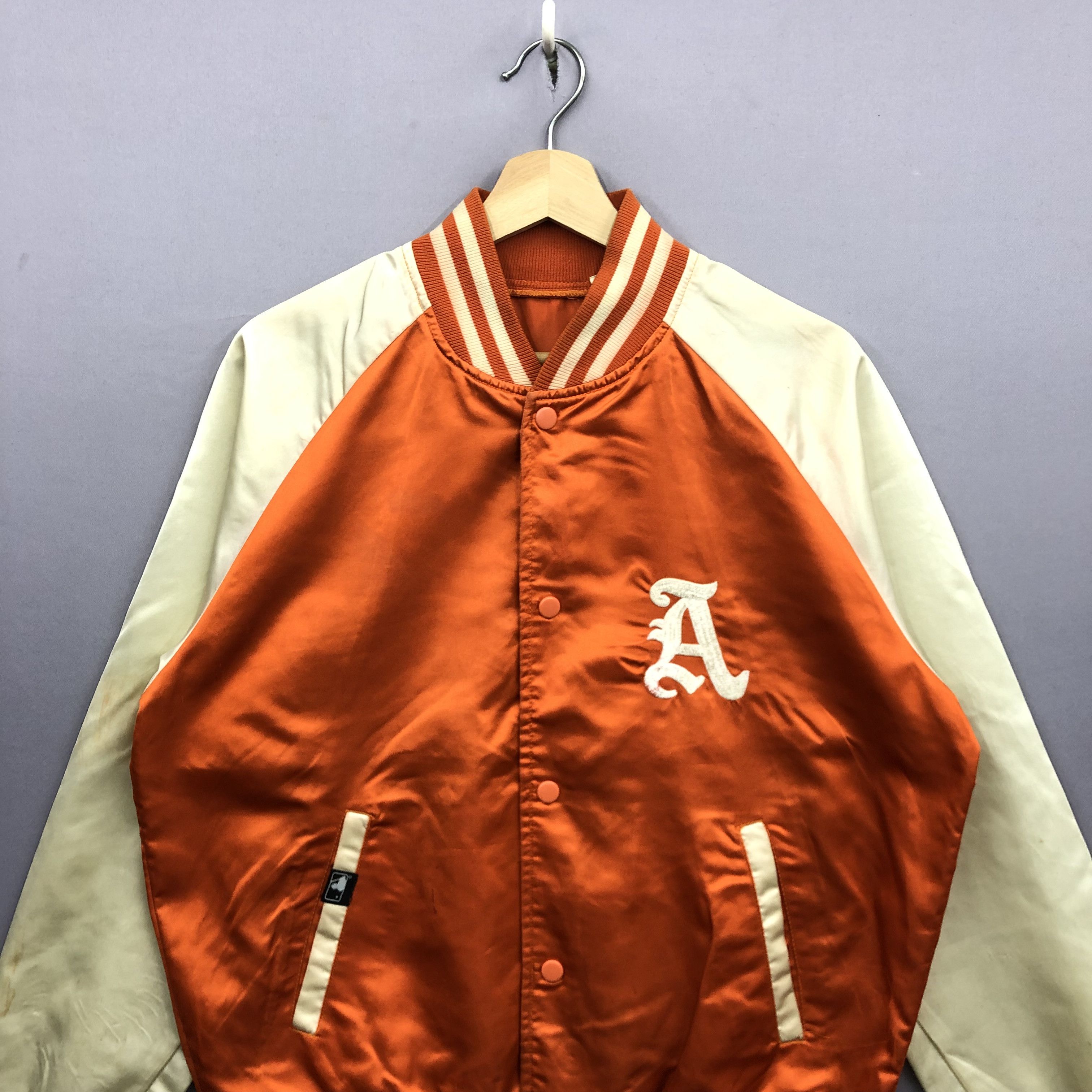 Japanese Brand Vintage A Letterman Kenkoo Satin Baseball Varsity Jackets Size US L / EU 52-54 / 3 - 3 Thumbnail