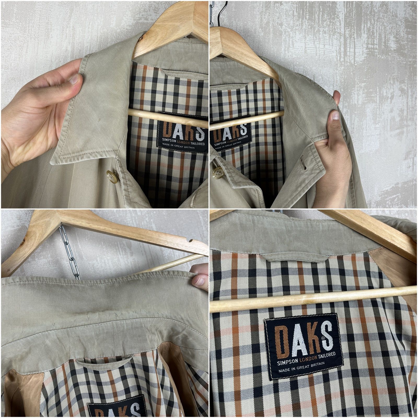 DAKS Vintage Daks London Check Lining Trench Coat Jacket Size US M / EU 48-50 / 2 - 4 Thumbnail