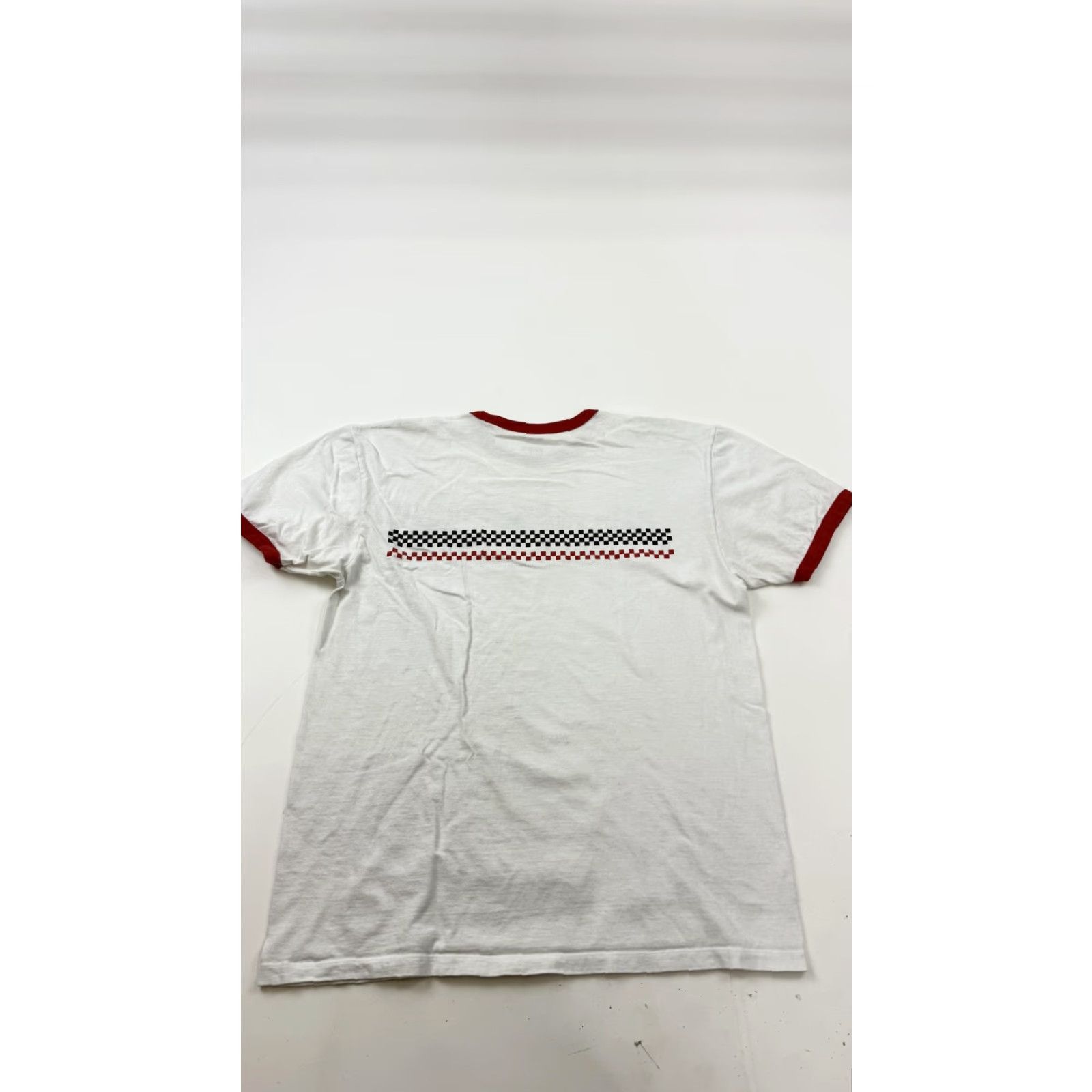 Vans Walt Disney World Vans Shirt Mens Large White Red Ringer Tee Checkerboard Size US L / EU 52-54 / 3 - 7 Thumbnail