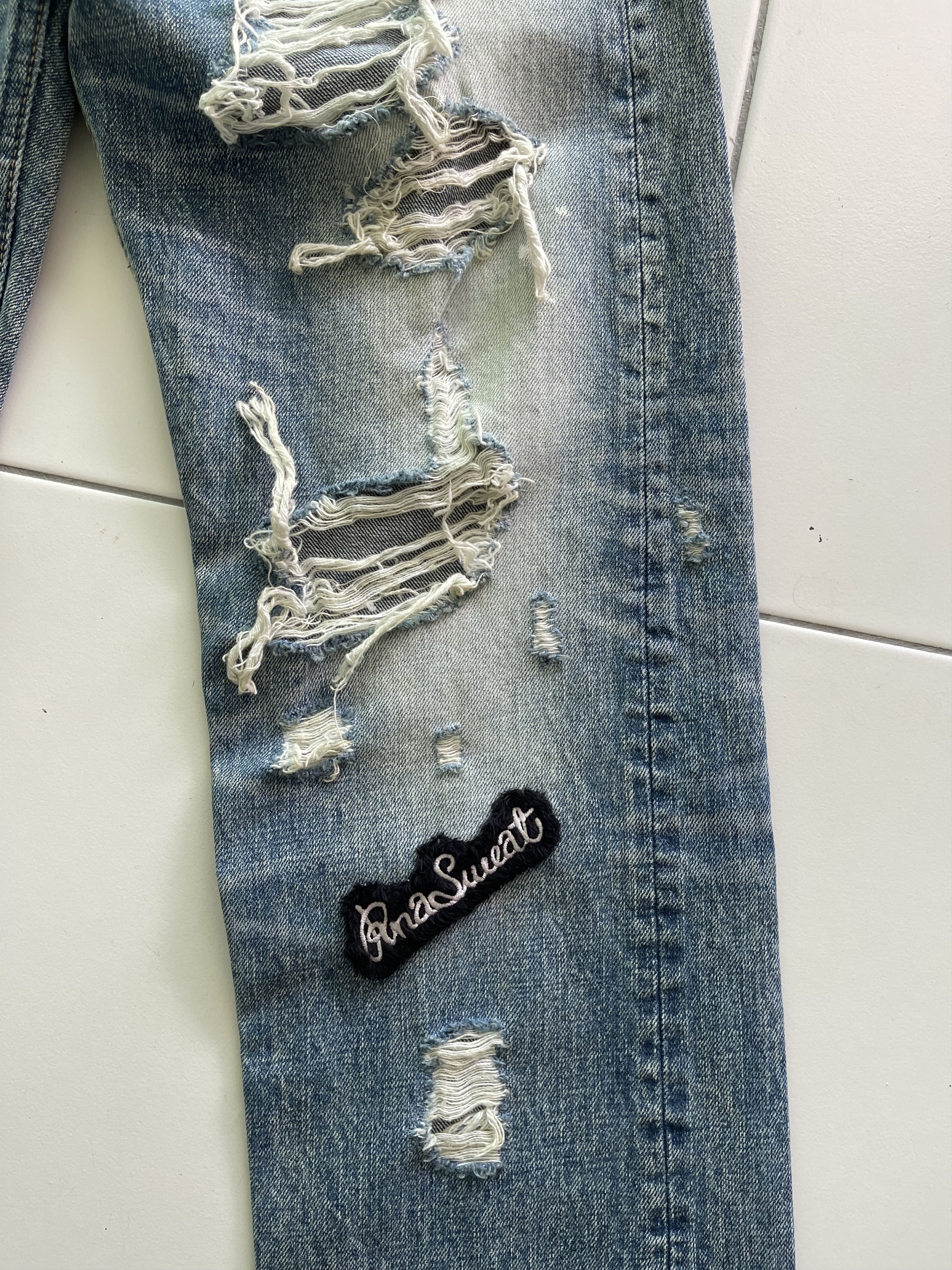 Designer × Japanese Brand RNA INC SLANG Distressed Denim Jeans Travis Schott Style Size US 34 / EU 50 - 10 Thumbnail
