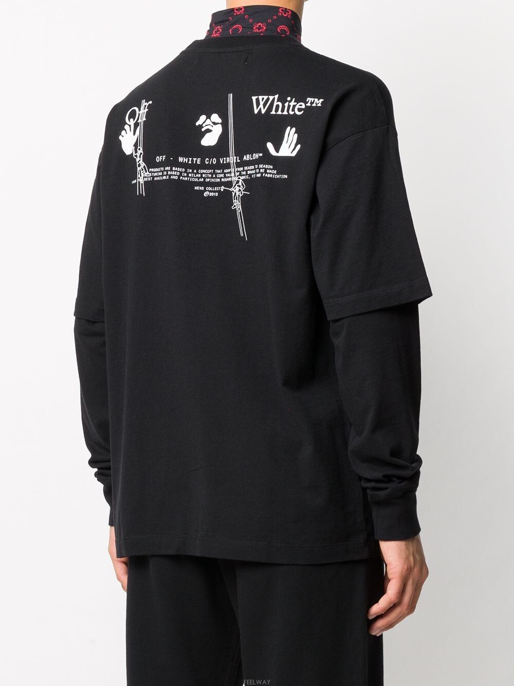 Off-White Black Worker Arrows Logo Double Layer LS T-Shirt Size US L / EU 52-54 / 3 - 2 Thumbnail