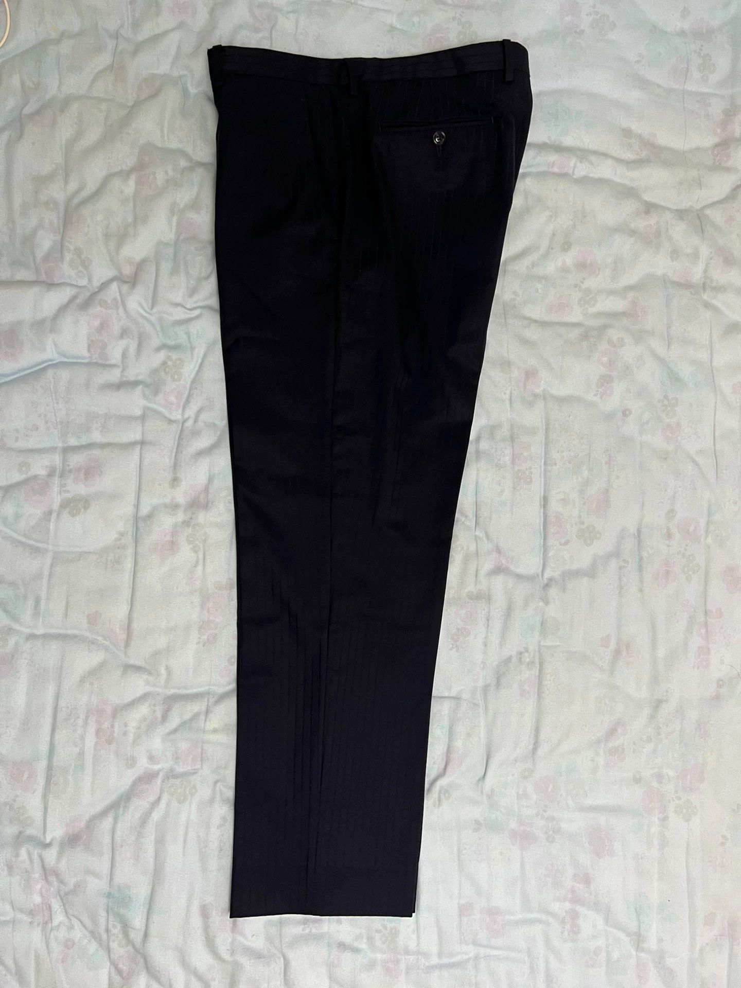 Armani Armani Custom Wool Suit Navy Stripe 54 (95New) Size 54R - 6 Thumbnail
