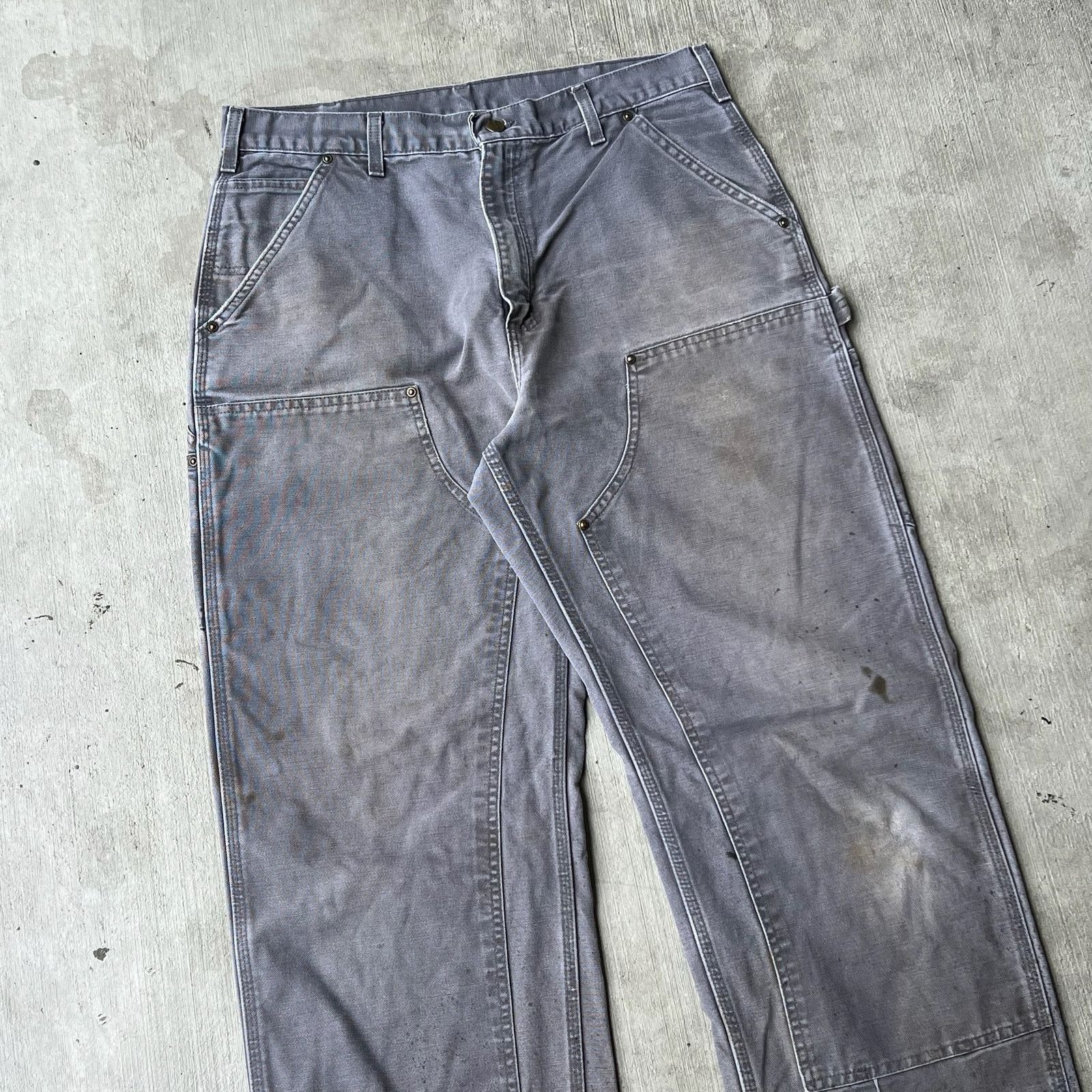Carhartt × Vintage Carhartt faded gray double knee work wear carpenter pants Size US 34 / EU 50 - 2 Thumbnail