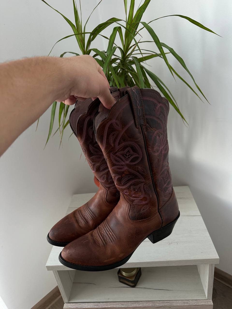 Japanese Brand × Leather × Vintage Vintage Cowboy Brown Womesn Western Leather Boots Size US 7.5 / IT 37.5 - 9 Thumbnail