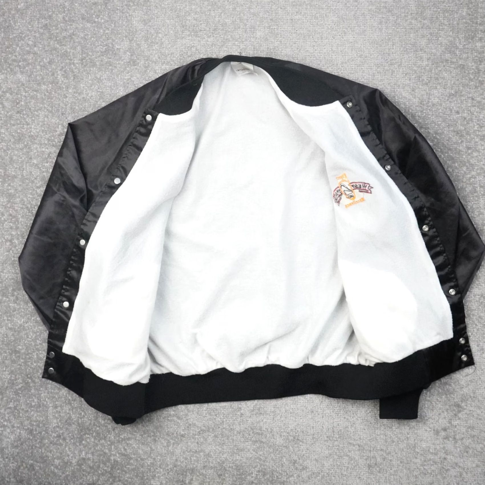Vintage VINTAGE West State Excellence Mens Large Black Long Sleeve Satin Bomber Jacket Size US L / EU 52-54 / 3 - 2 Thumbnail