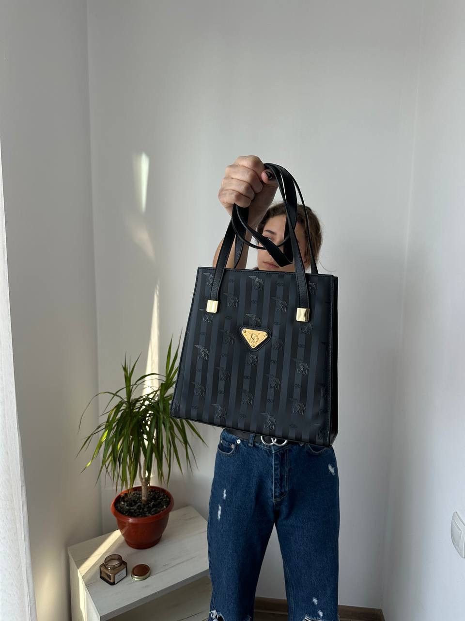 Maison Mollerus × Vintage Vintage Maison Mollerus Black Nylon Monogram Bag Size ONE SIZE - 1 Thumbnail